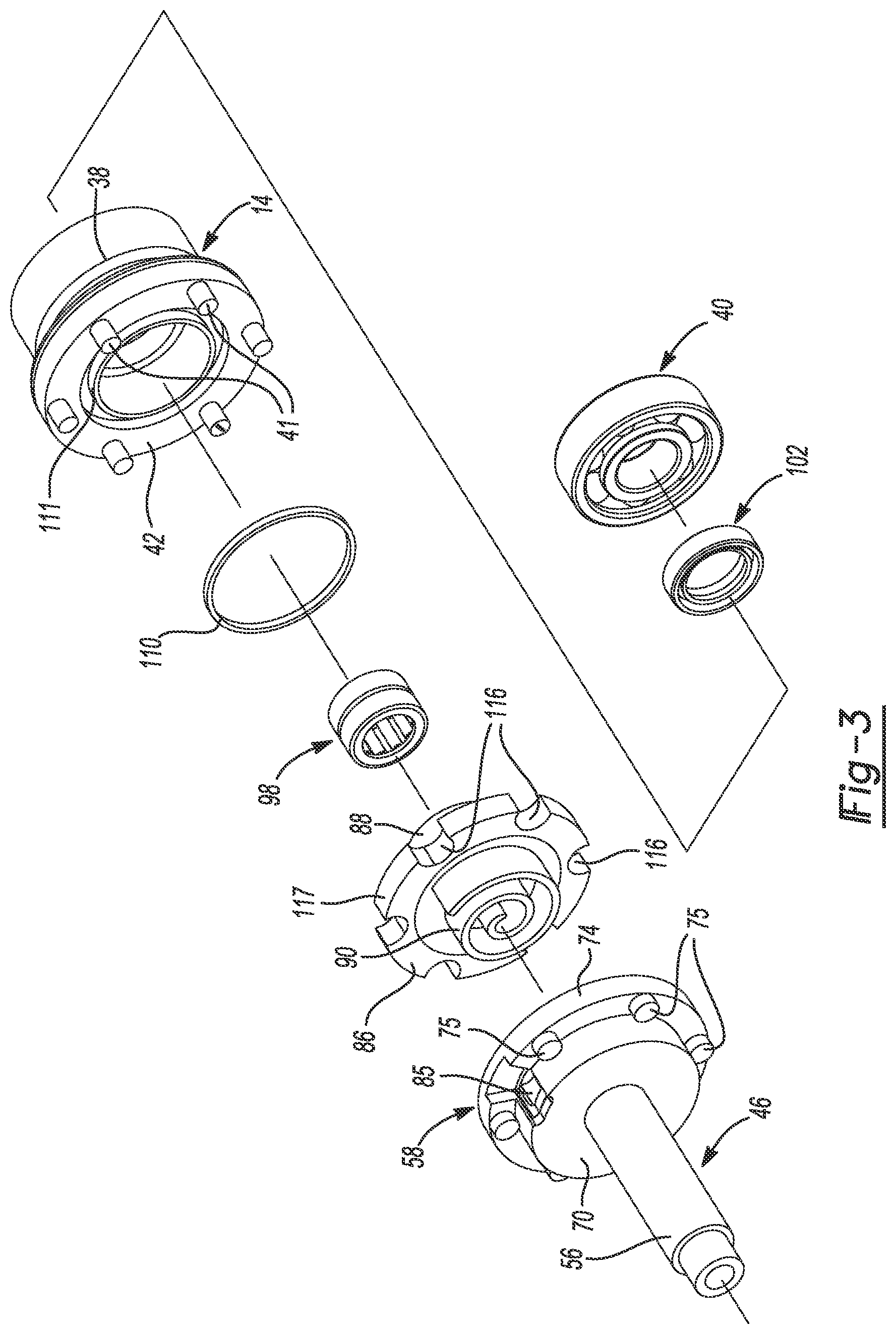 Patent US12345258 Figure 3 – Co-rotating scroll compressor having synchronization mechanism