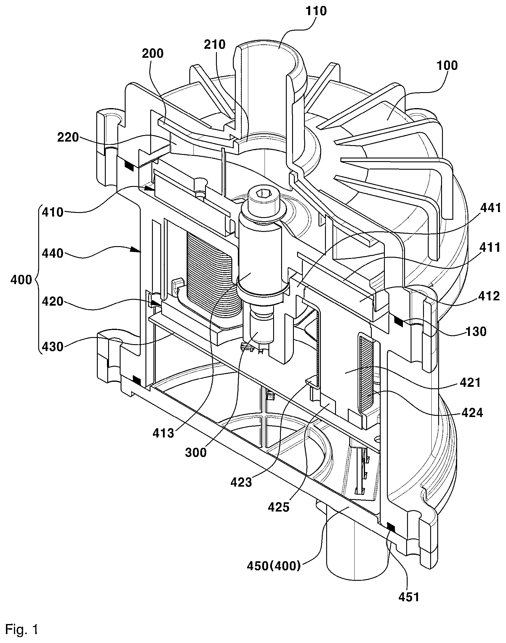 Patent US12345266 — Electric water pump — Figure 1