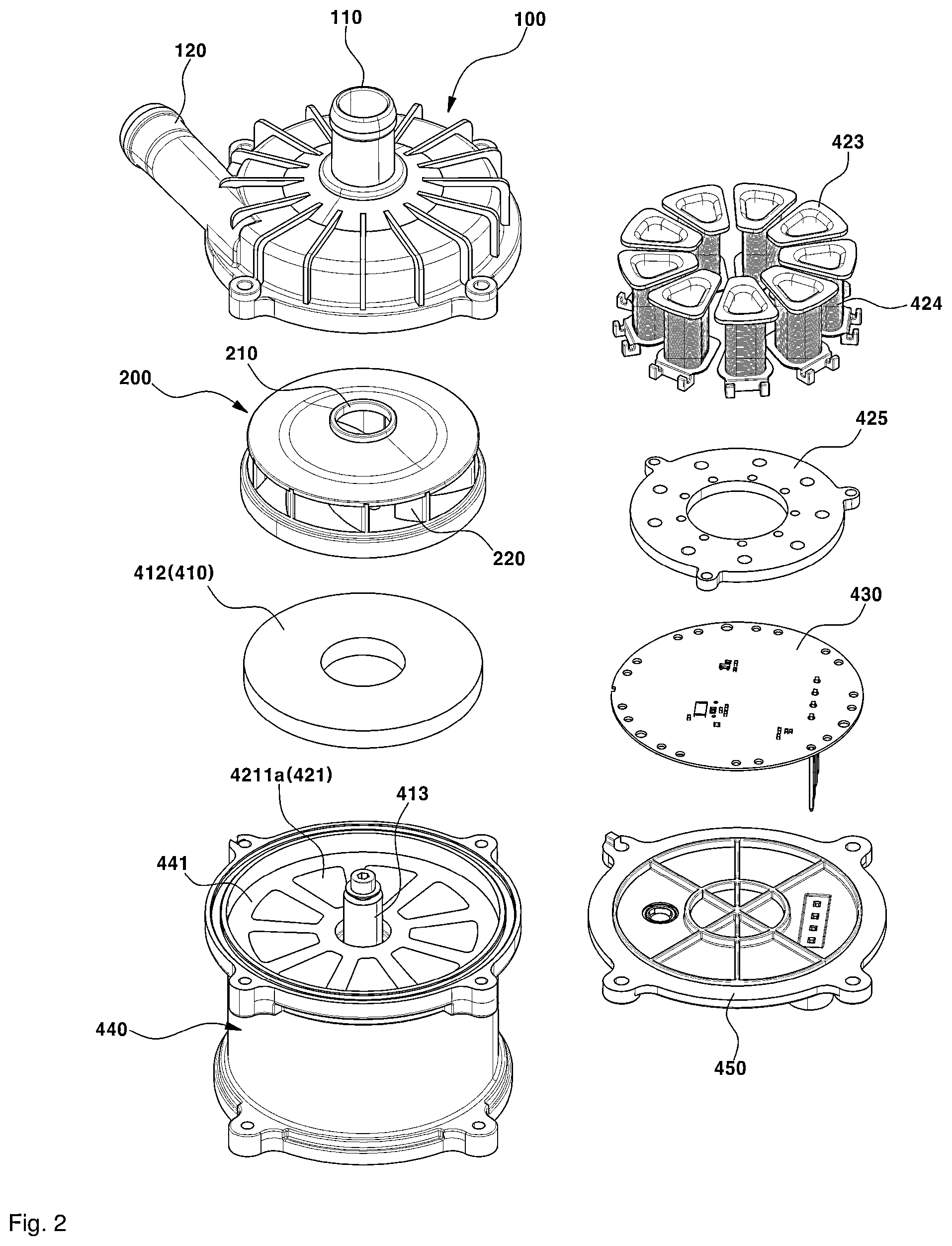 Patent US12345266 Figure 2 – Electric water pump