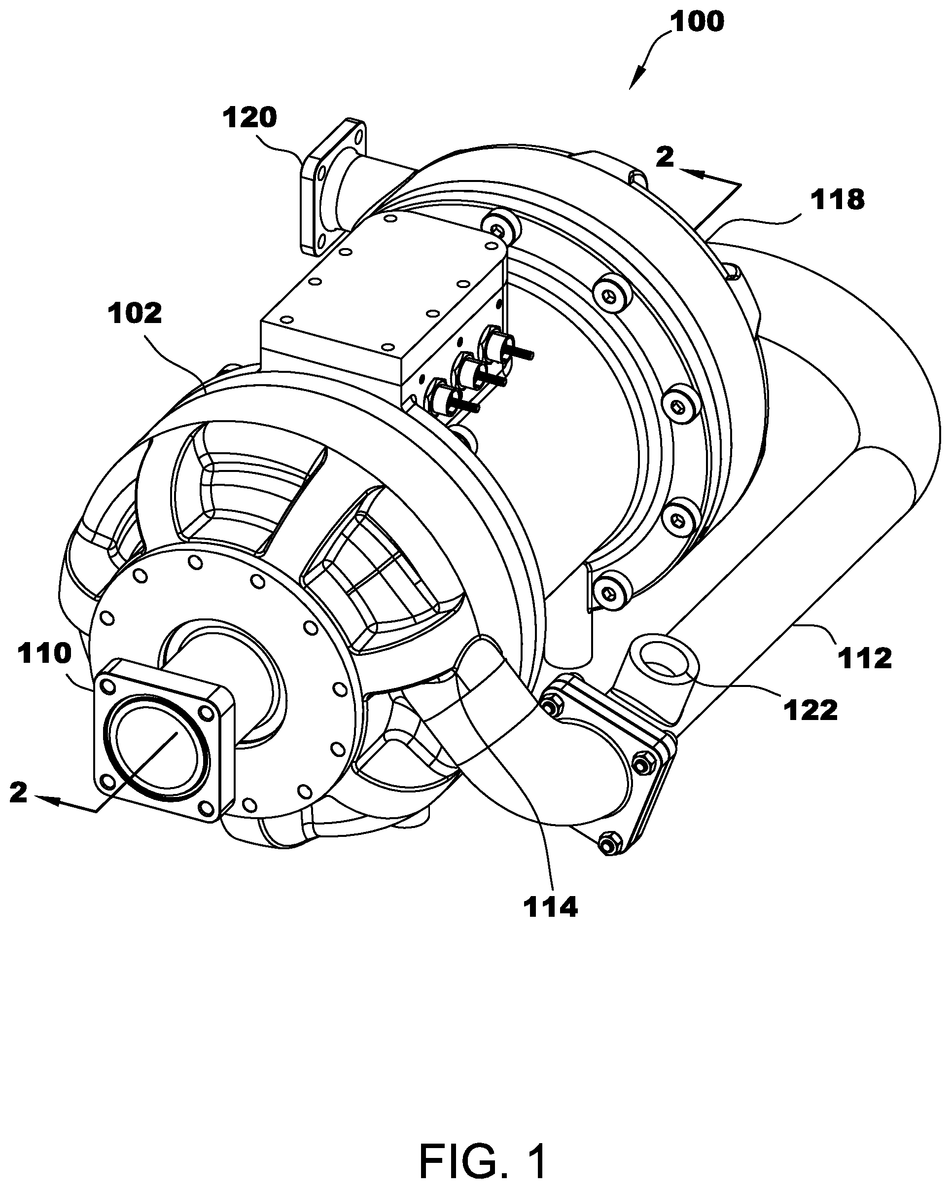 Patent US12345271 Figure 1 – Foil bearing assembly including perforated inner foil assembly and compressor including same