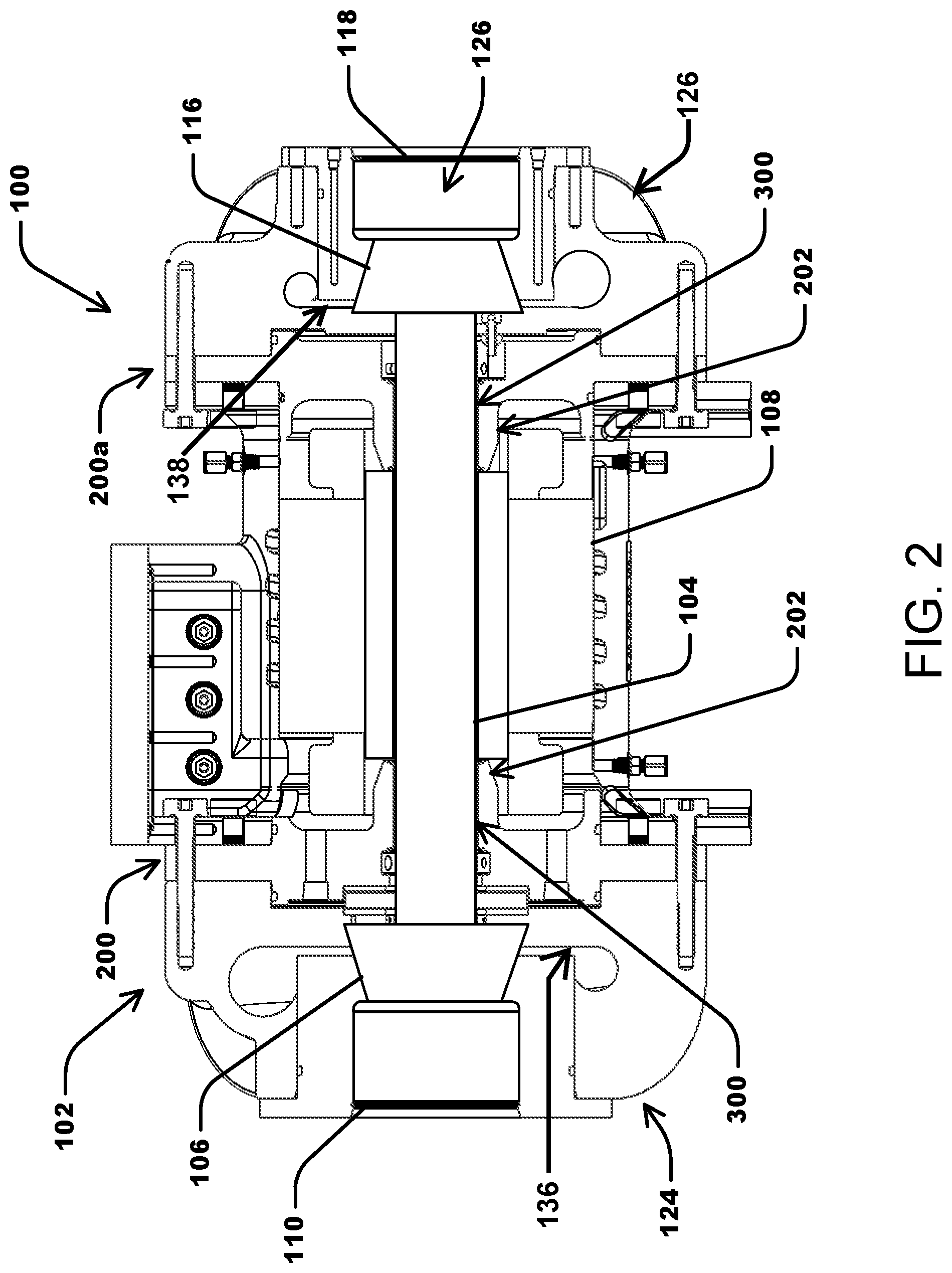 Patent US12345271 Figure 2 – Foil bearing assembly including perforated inner foil assembly and compressor including same