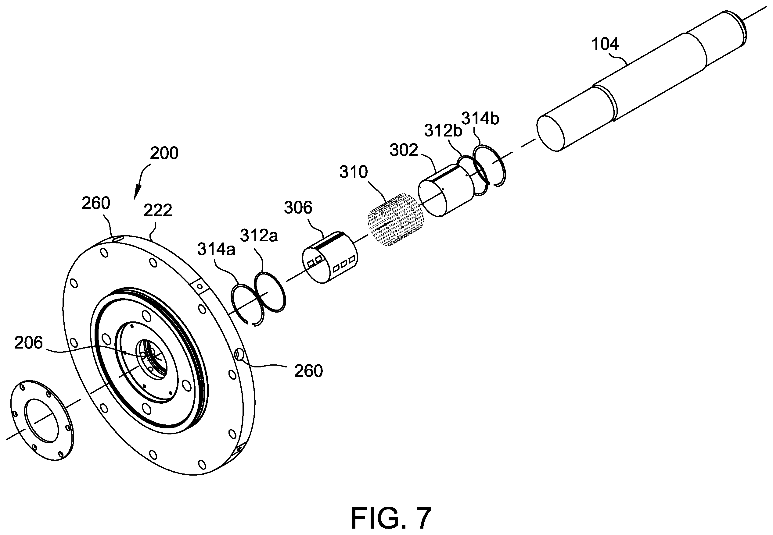 Patent US12345271 Figure 7 – Foil bearing assembly including perforated inner foil assembly and compressor including same