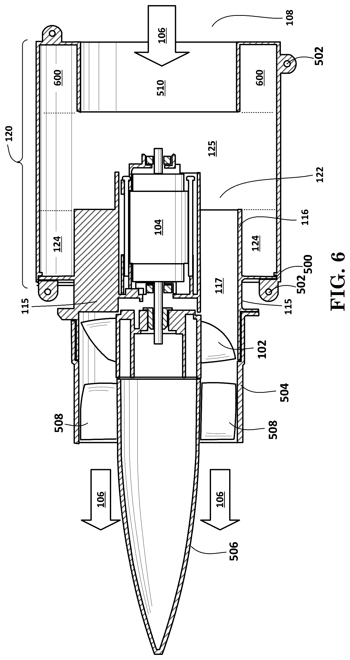 Patent US12345278 Figure 5 – Debris blower with sound attenuation resonator