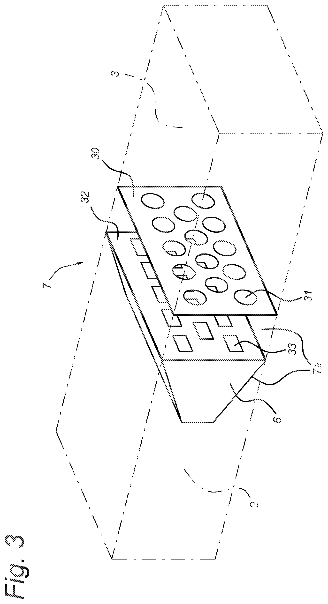 Patent US12345282 Figure 3 – Air handling system for a climate control system in a delimited space, climate control system for climate control in a delimited space, modular unit comprising a delimited space and climate control system and an assembly of modular units