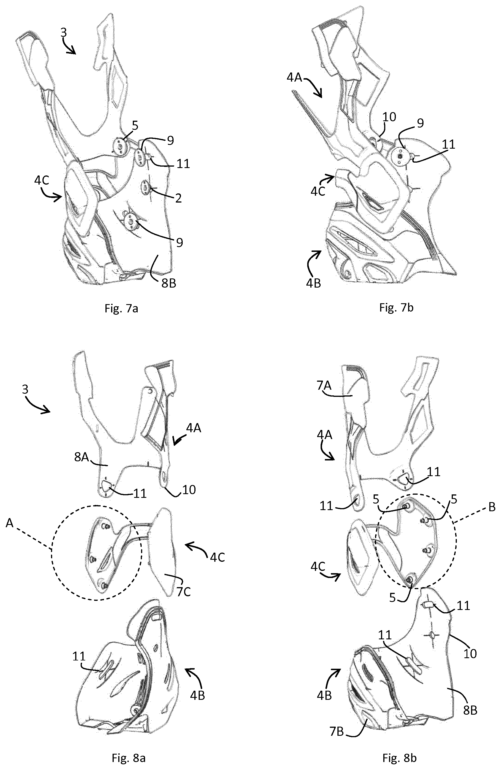 Patent US12345287 Figure 4 – Wearable protection device, method of assembling said wearable protection device and motorcycle boot comprising said wearable protection device