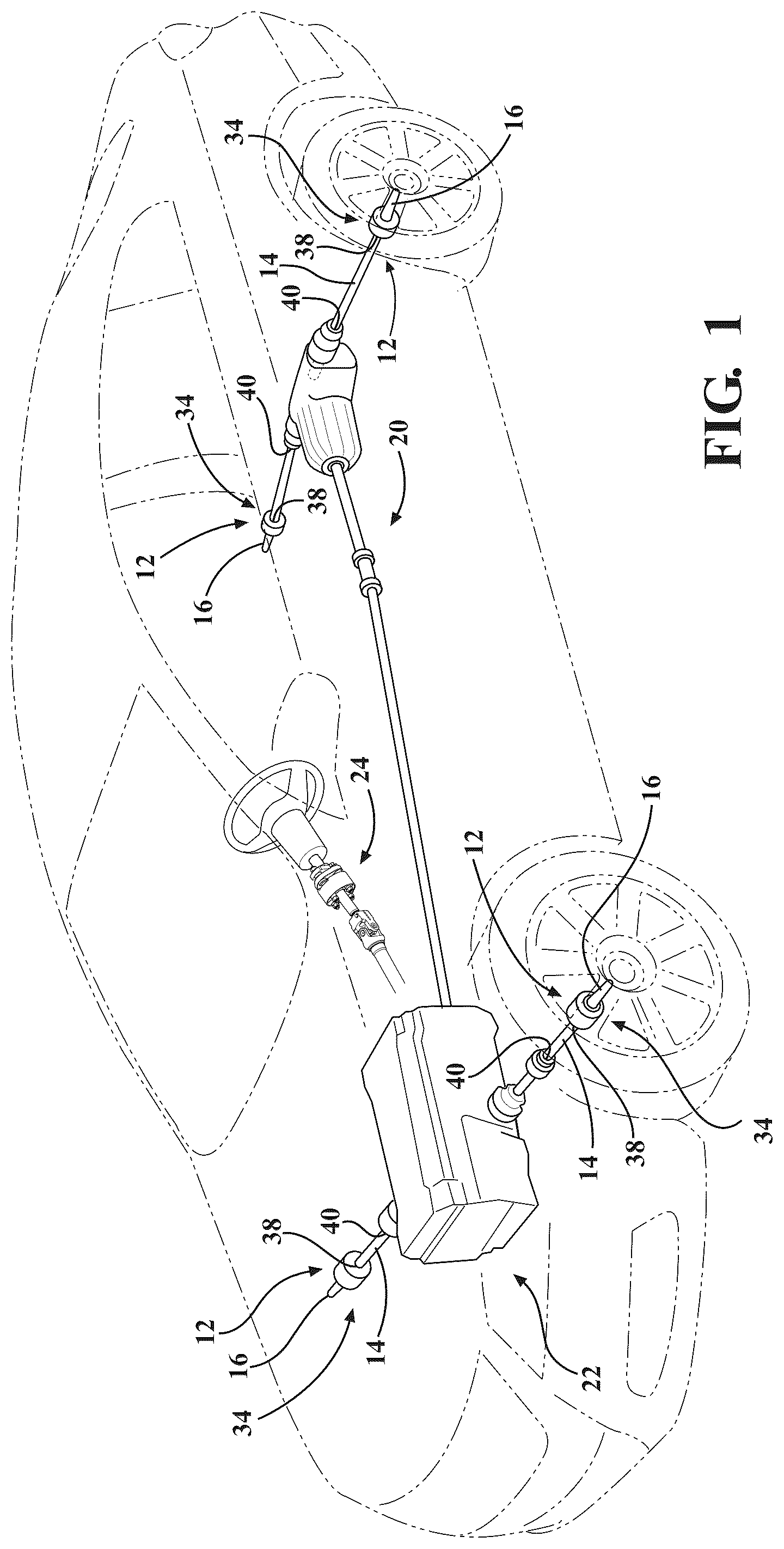 Patent US12345300 Figure 1 – Tapered minor diameter spline to increase strength and fatigue life