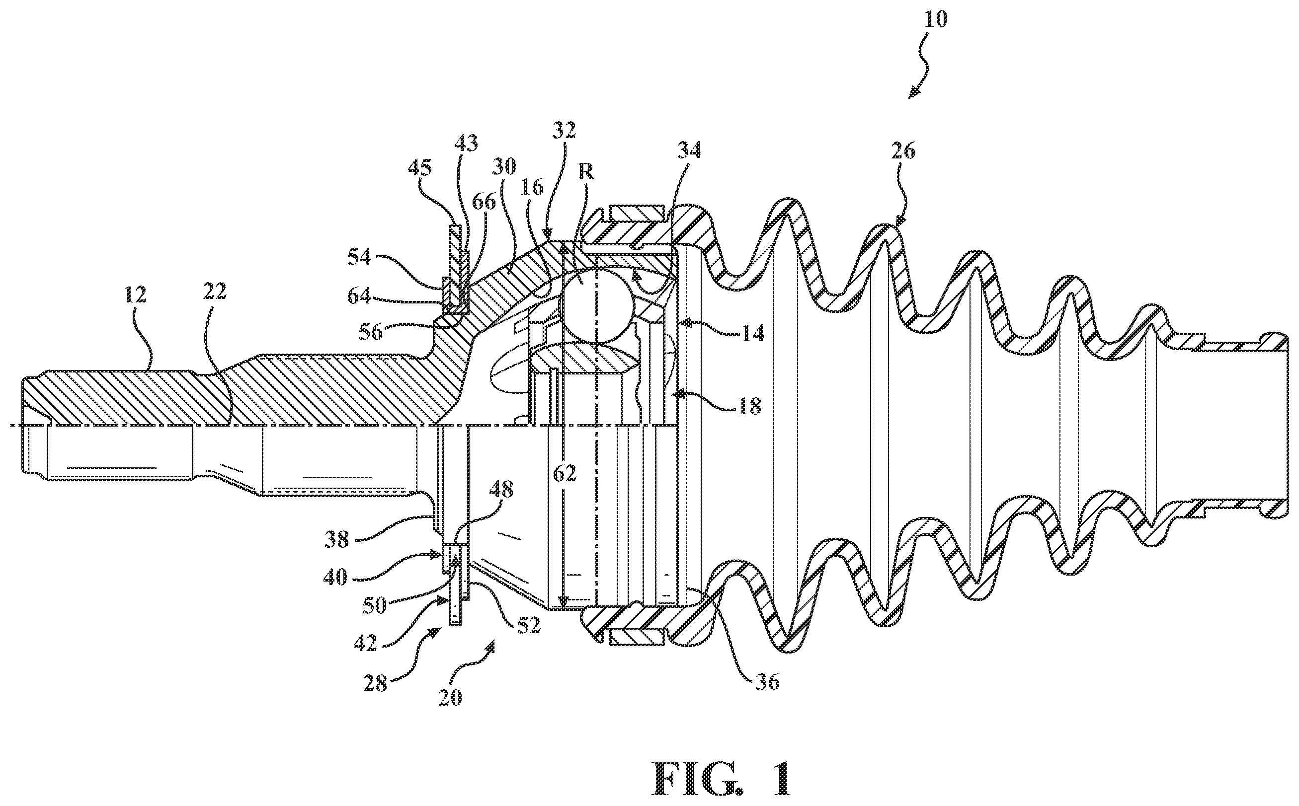 Patent US12345301 Figure 1 – Rubber outboard deflector ring