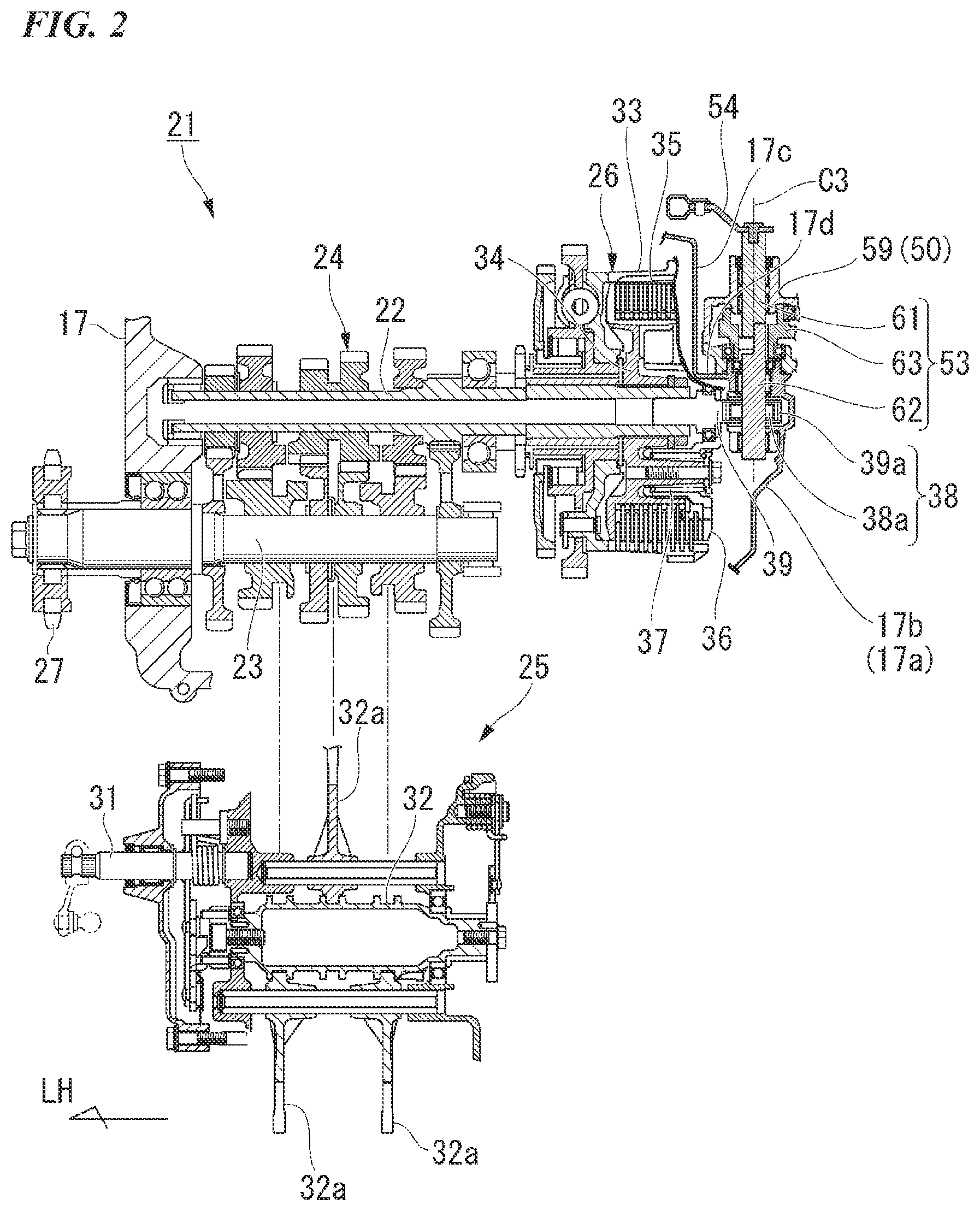 Patent US12345302 Figure 2 – Clutch control device