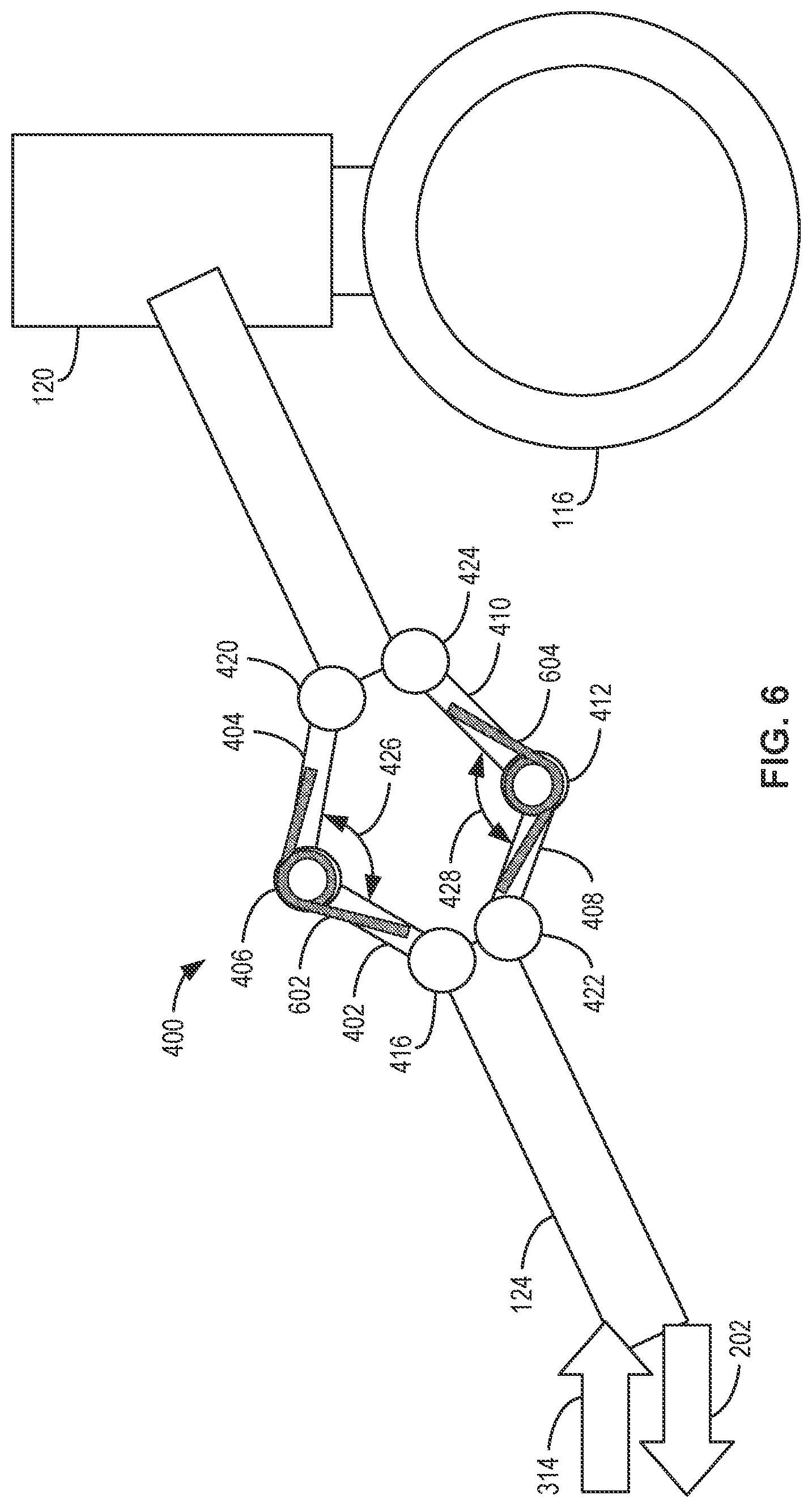 Patent US12345308 Figure 6 – Methods, systems, apparatus, and articles of manufacture to damp catapult loads on an aircraft
