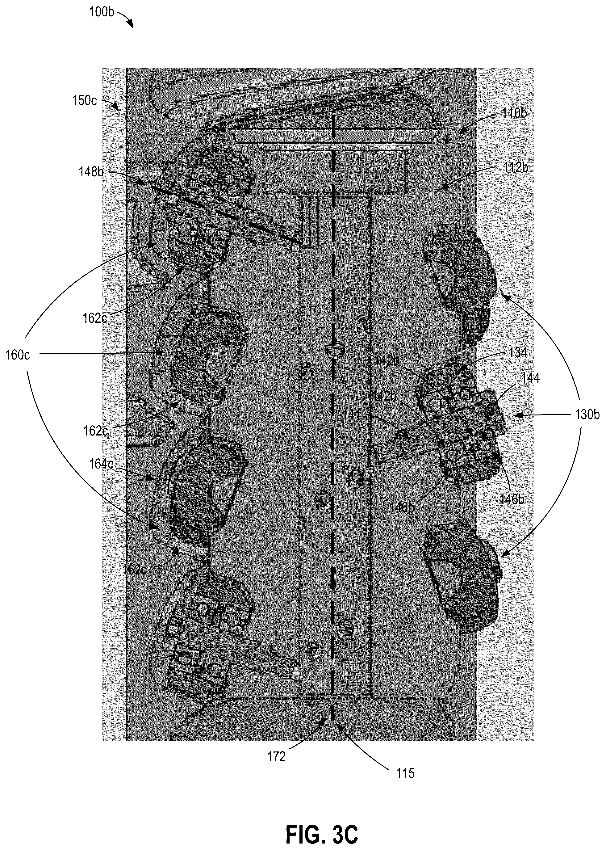 Patent US12345312 Figure 9 – Discrete roller assembly-based helical drive for translation