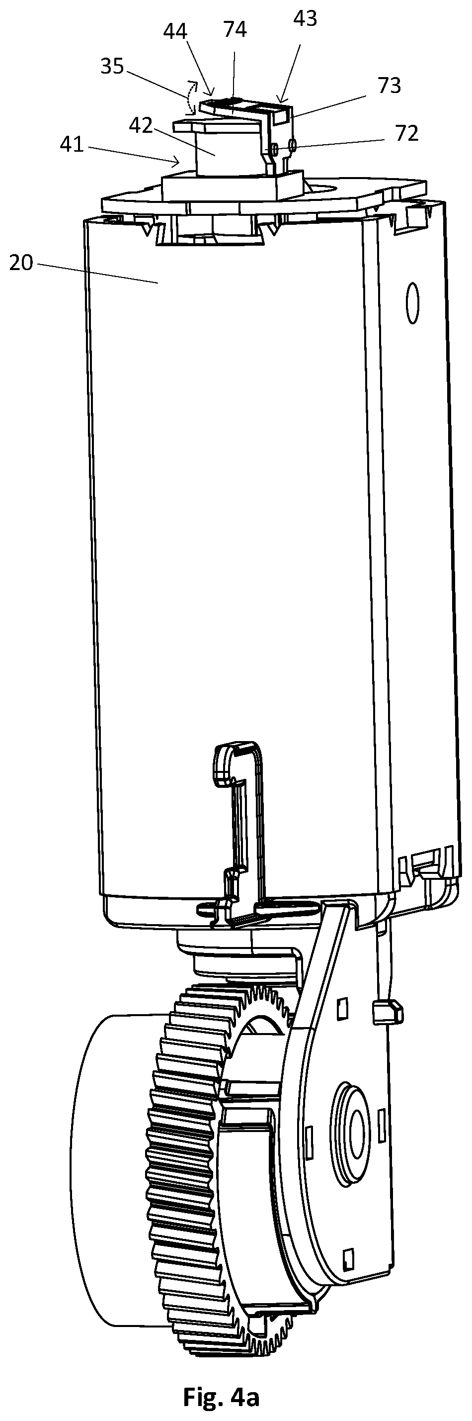 Patent US12345313 Figure 6 – Locking against rotation of electric motor of a linear actuator