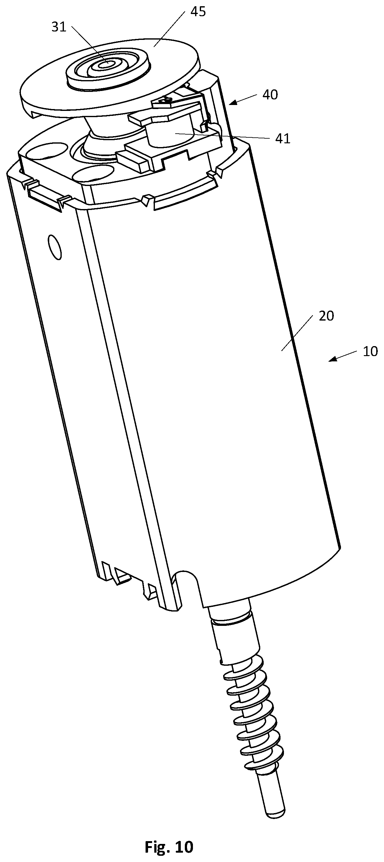 Patent US12345313 Figure 13 – Locking against rotation of electric motor of a linear actuator