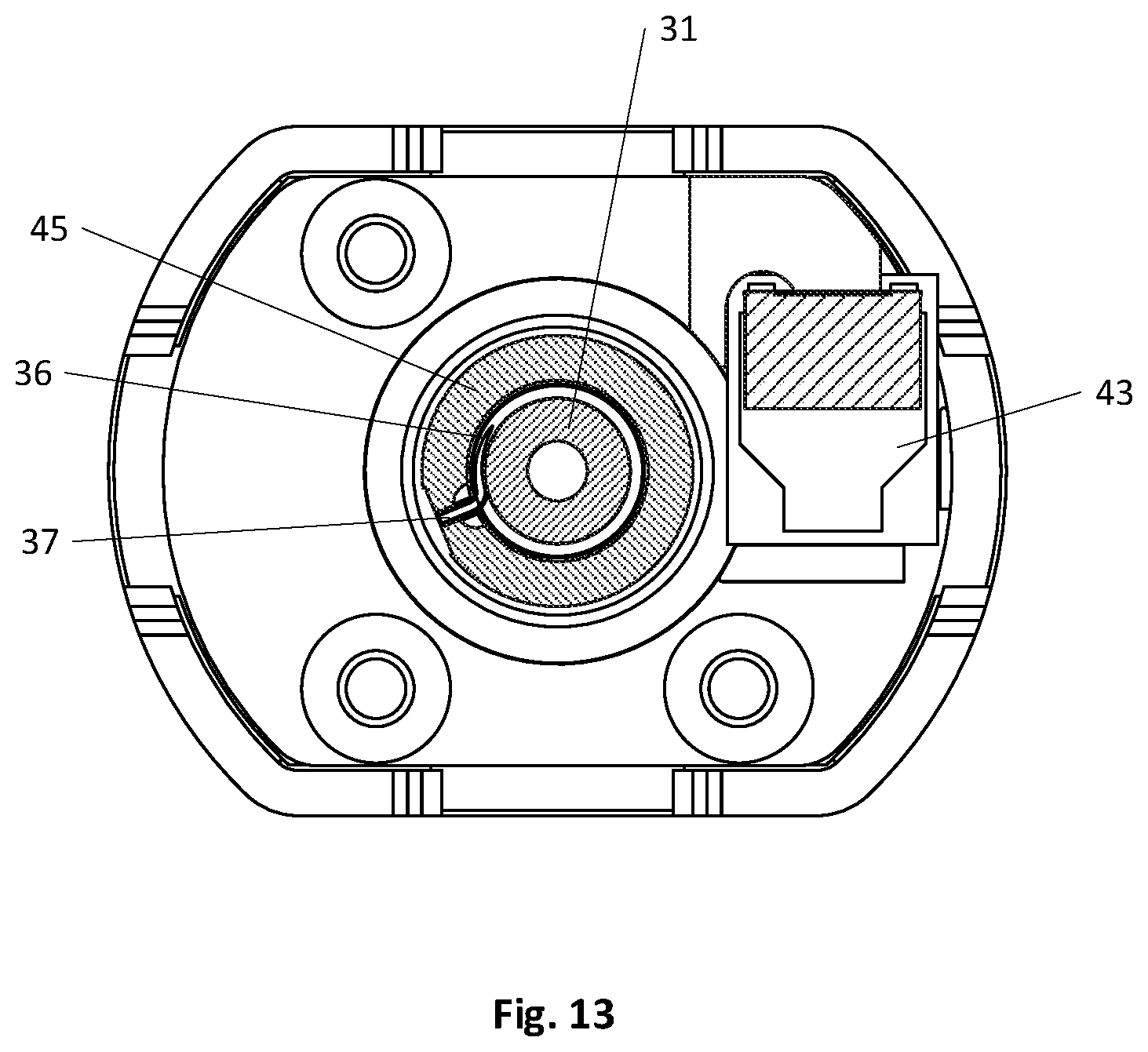 Patent US12345313 Figure 16 – Locking against rotation of electric motor of a linear actuator