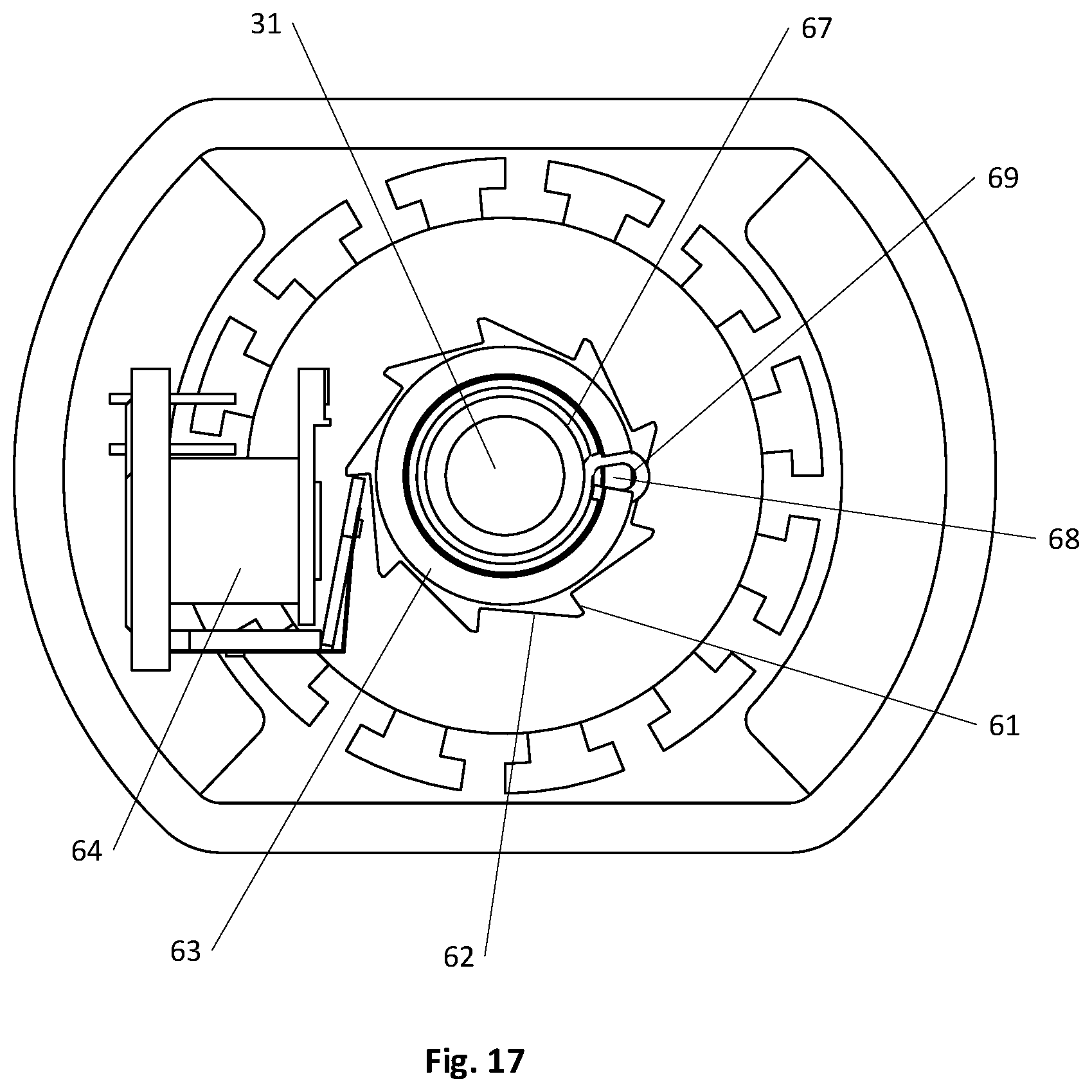 Patent US12345313 Figure 20 – Locking against rotation of electric motor of a linear actuator
