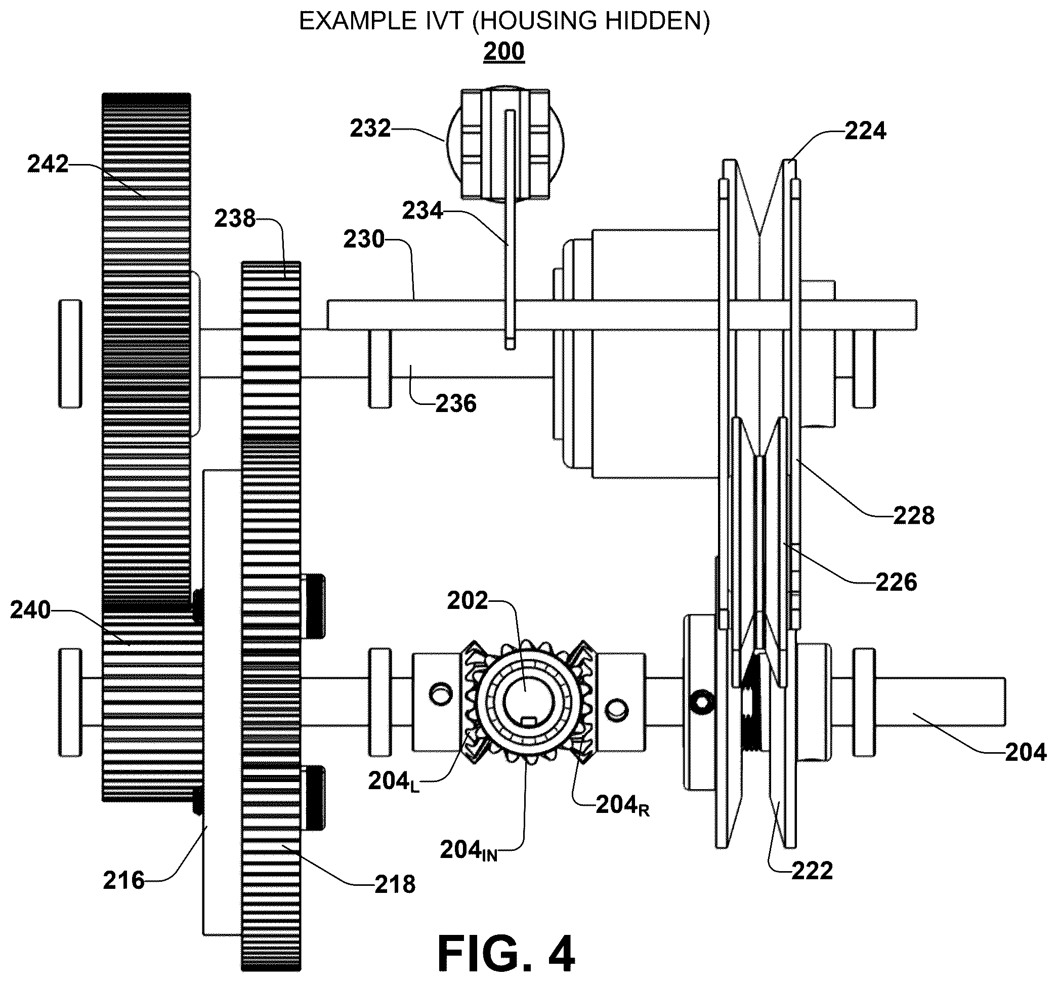 Patent US12345314 Figure 4 – Mechanical infinitely variable transmission for outdoor power equipment