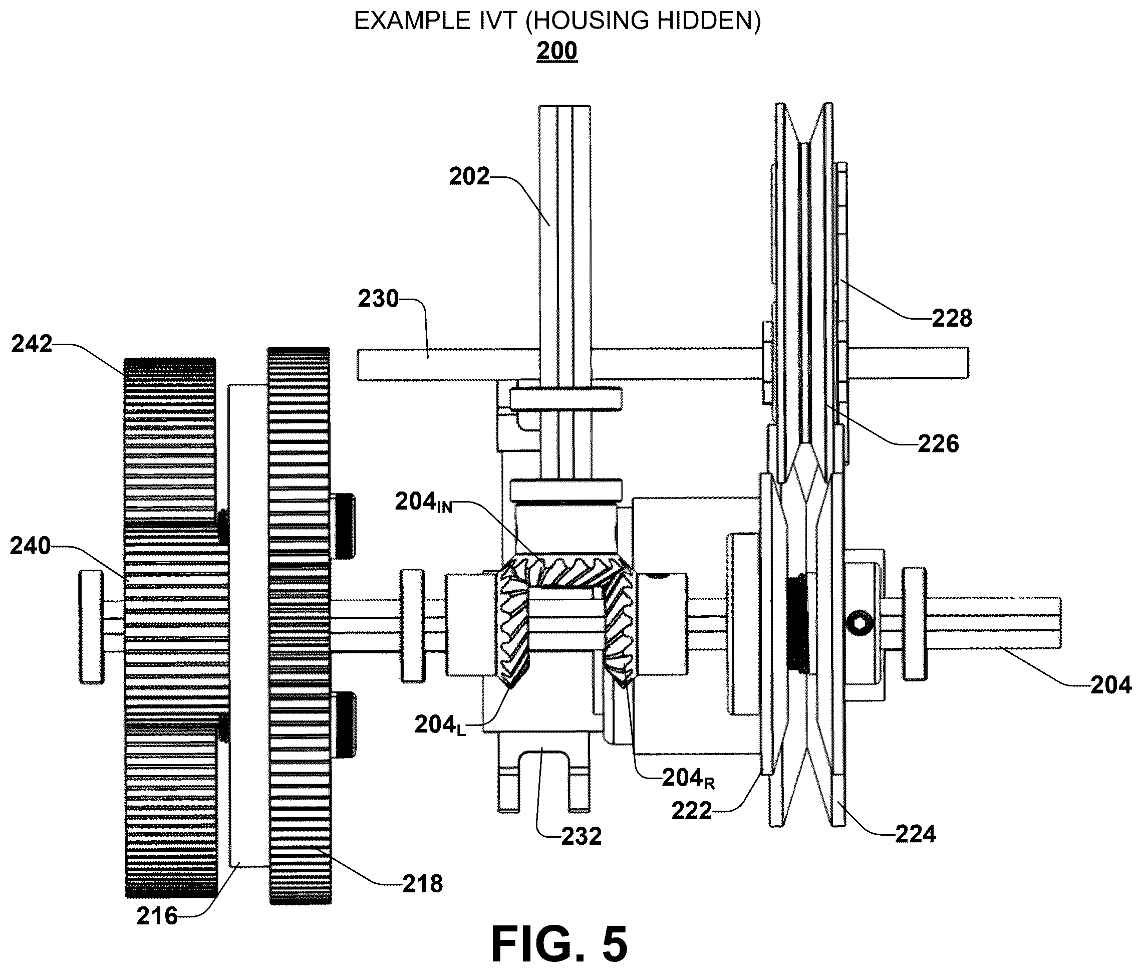Patent US12345314 Figure 5 – Mechanical infinitely variable transmission for outdoor power equipment