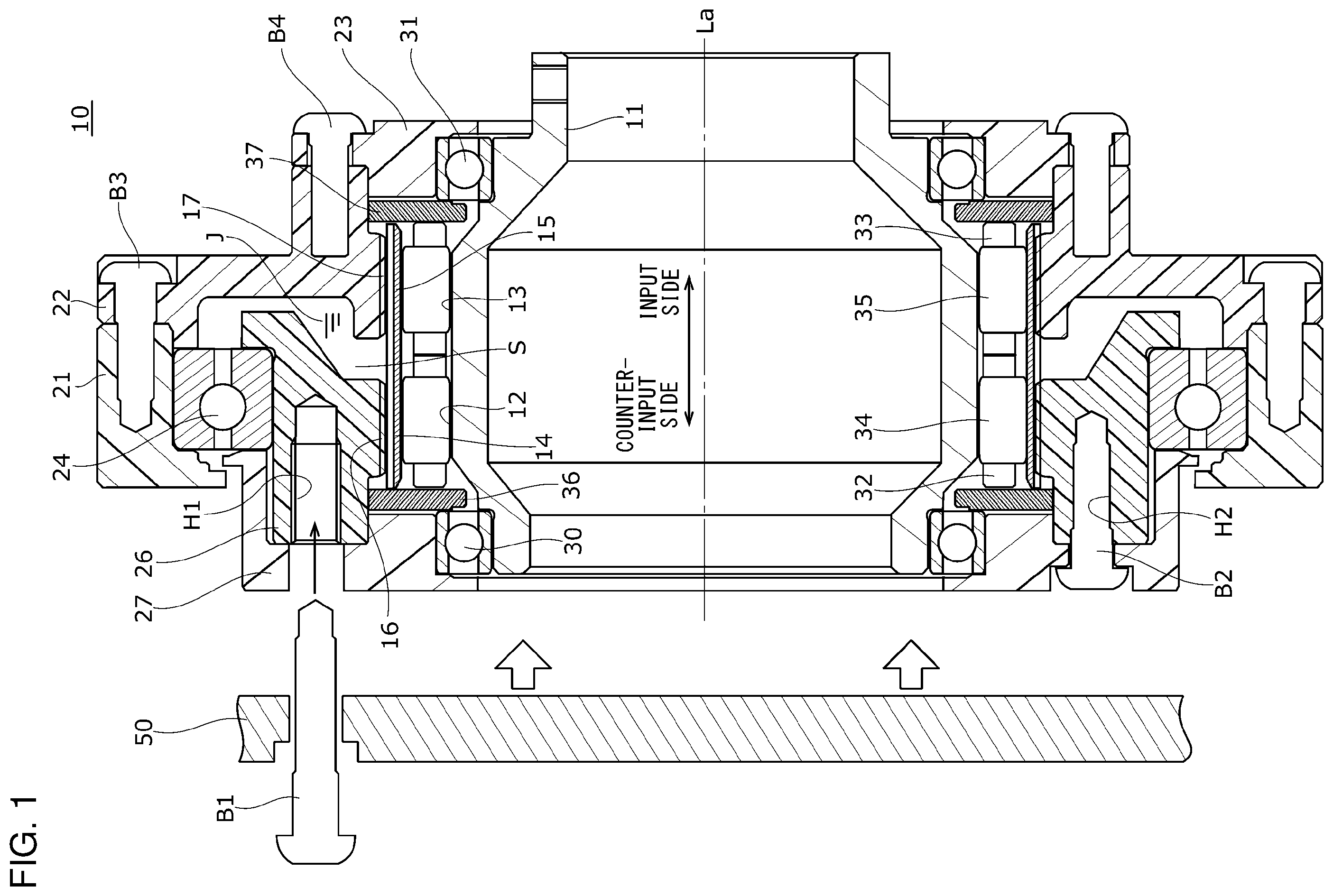Patent US12345316 Figure 1 – Speed reducer