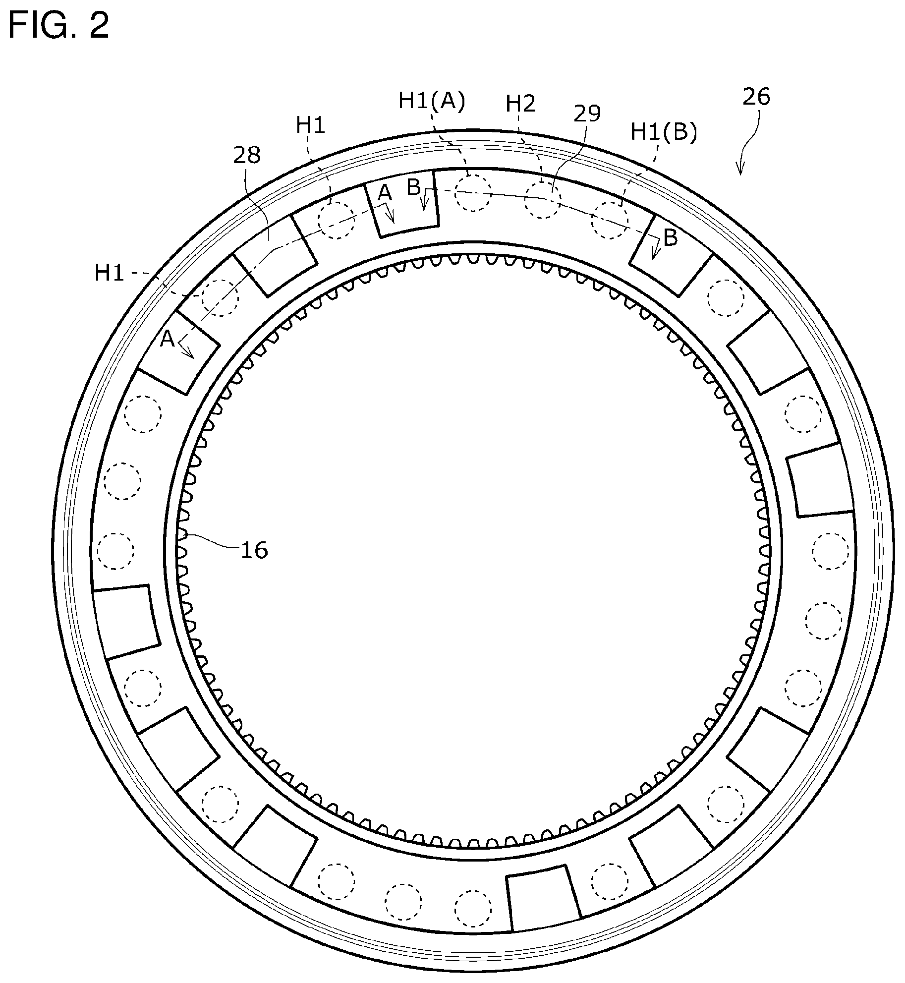 Patent US12345316 Figure 2 – Speed reducer