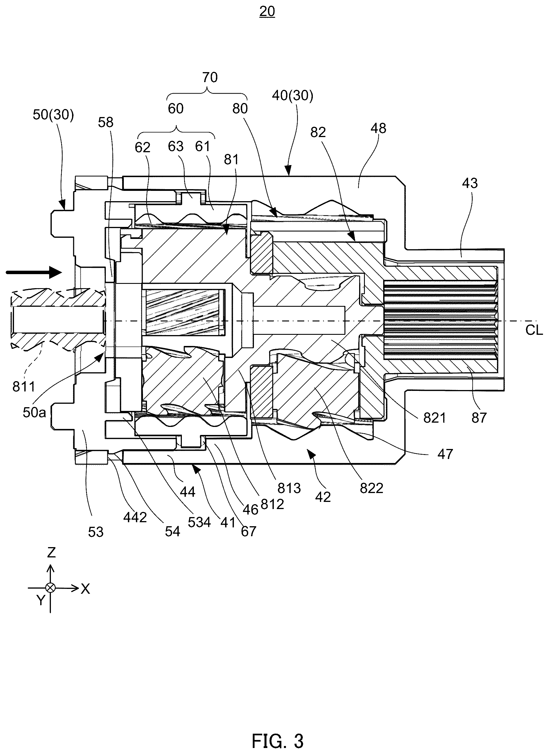 Patent US12345318 Figure 3 – Separation structure of internal gear and housing, planetary gear device and actuator