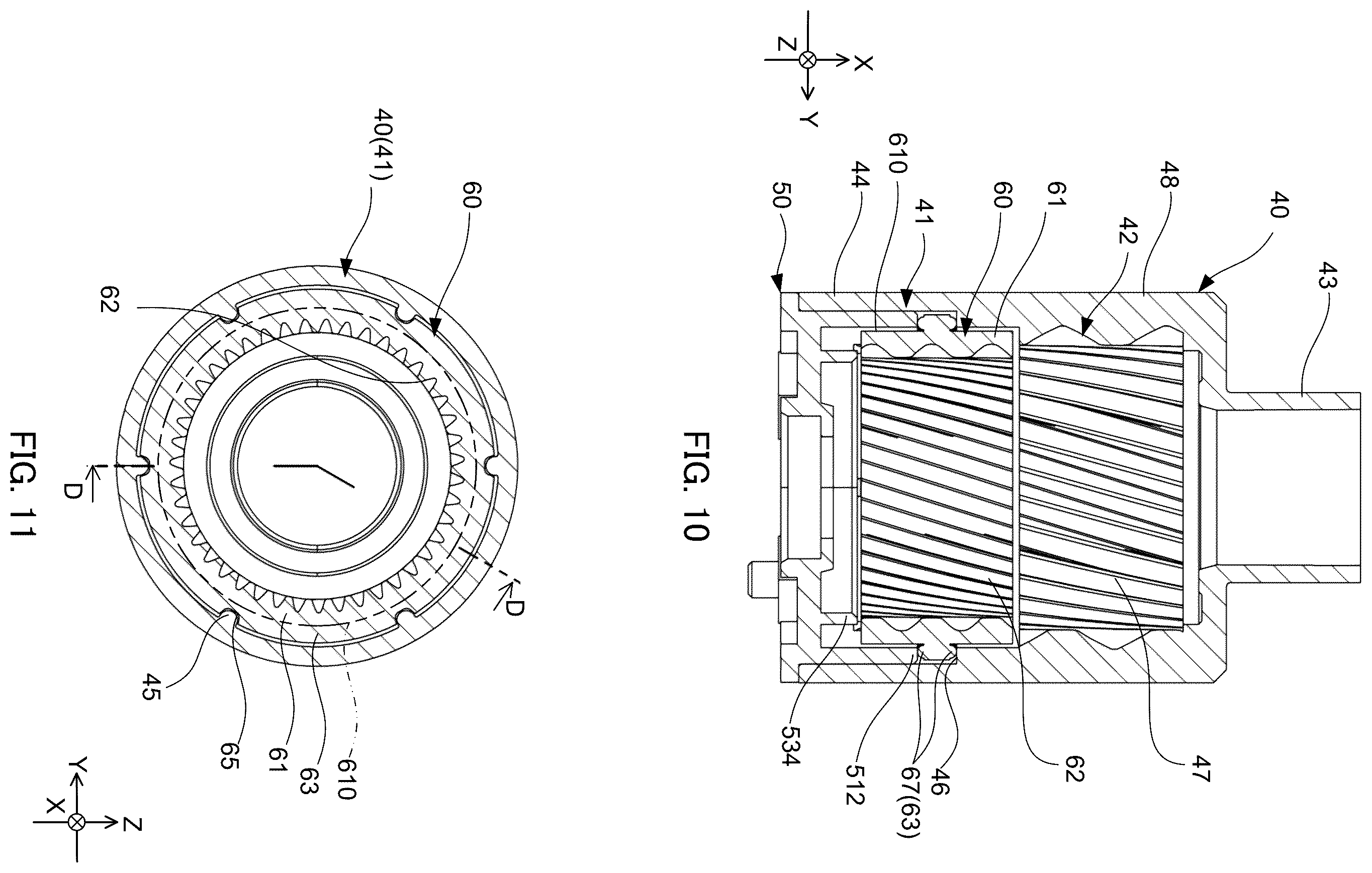 Patent US12345318 Figure 9 – Separation structure of internal gear and housing, planetary gear device and actuator