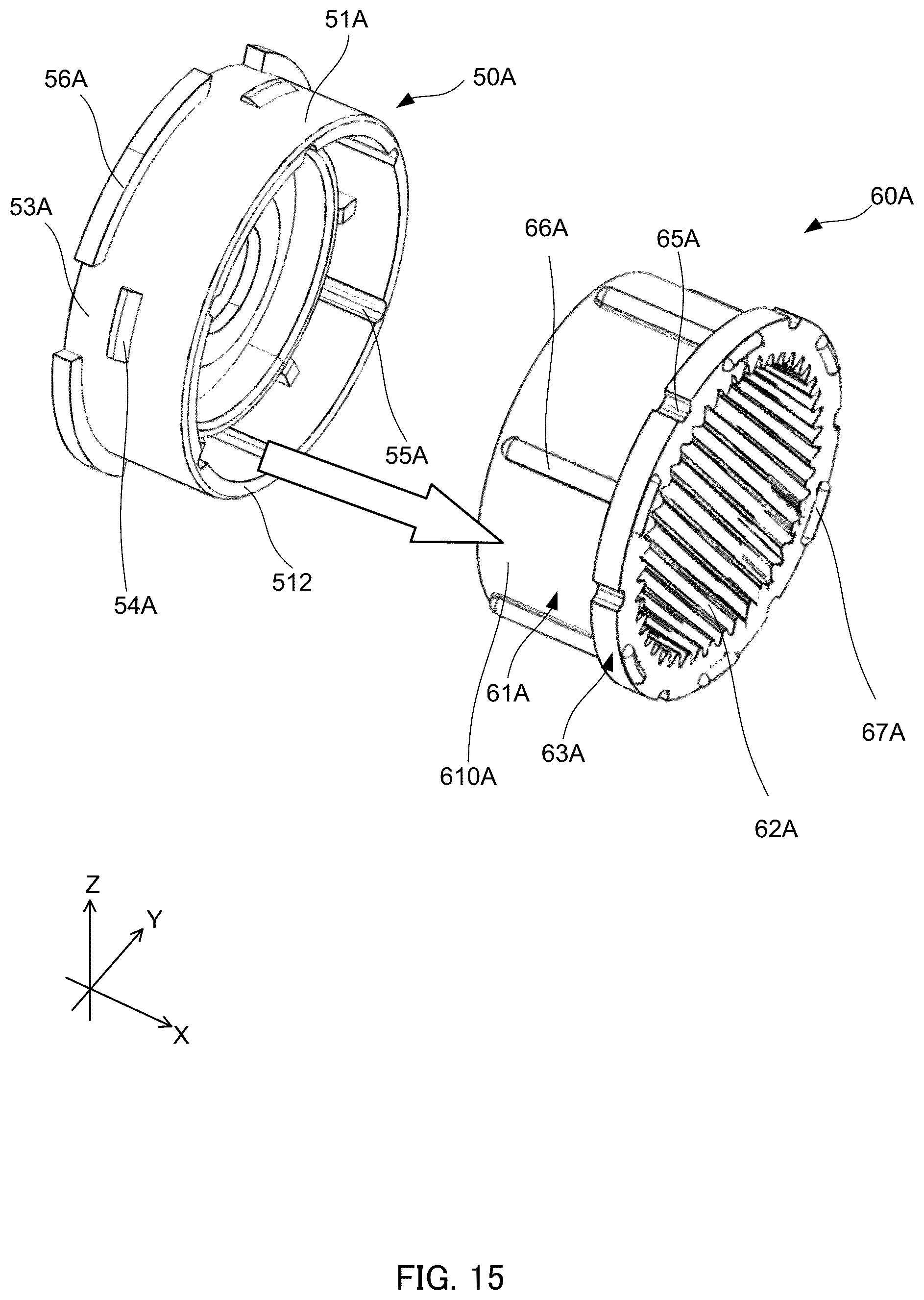 Patent US12345318 Figure 13 – Separation structure of internal gear and housing, planetary gear device and actuator