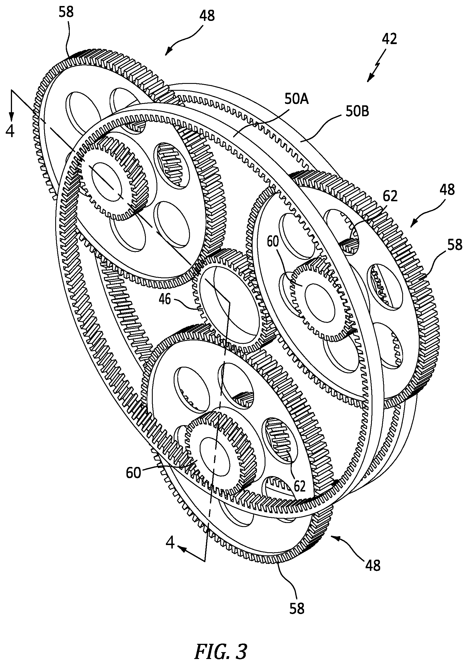 Patent US12345320 Figure 3 – Reduction gearbox for gas turbine engine with lubrication control system