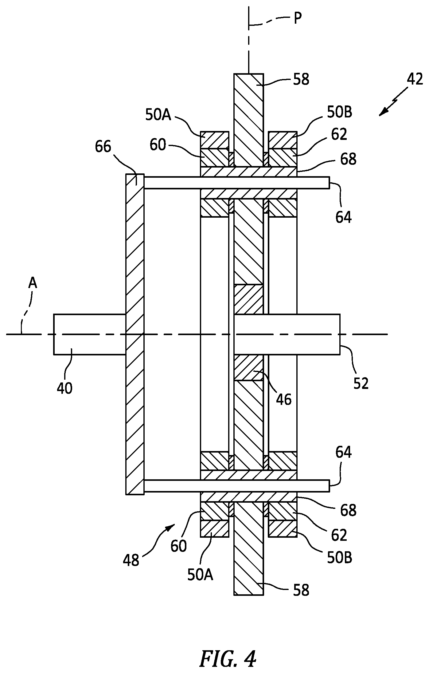 Patent US12345320 Figure 4 – Reduction gearbox for gas turbine engine with lubrication control system