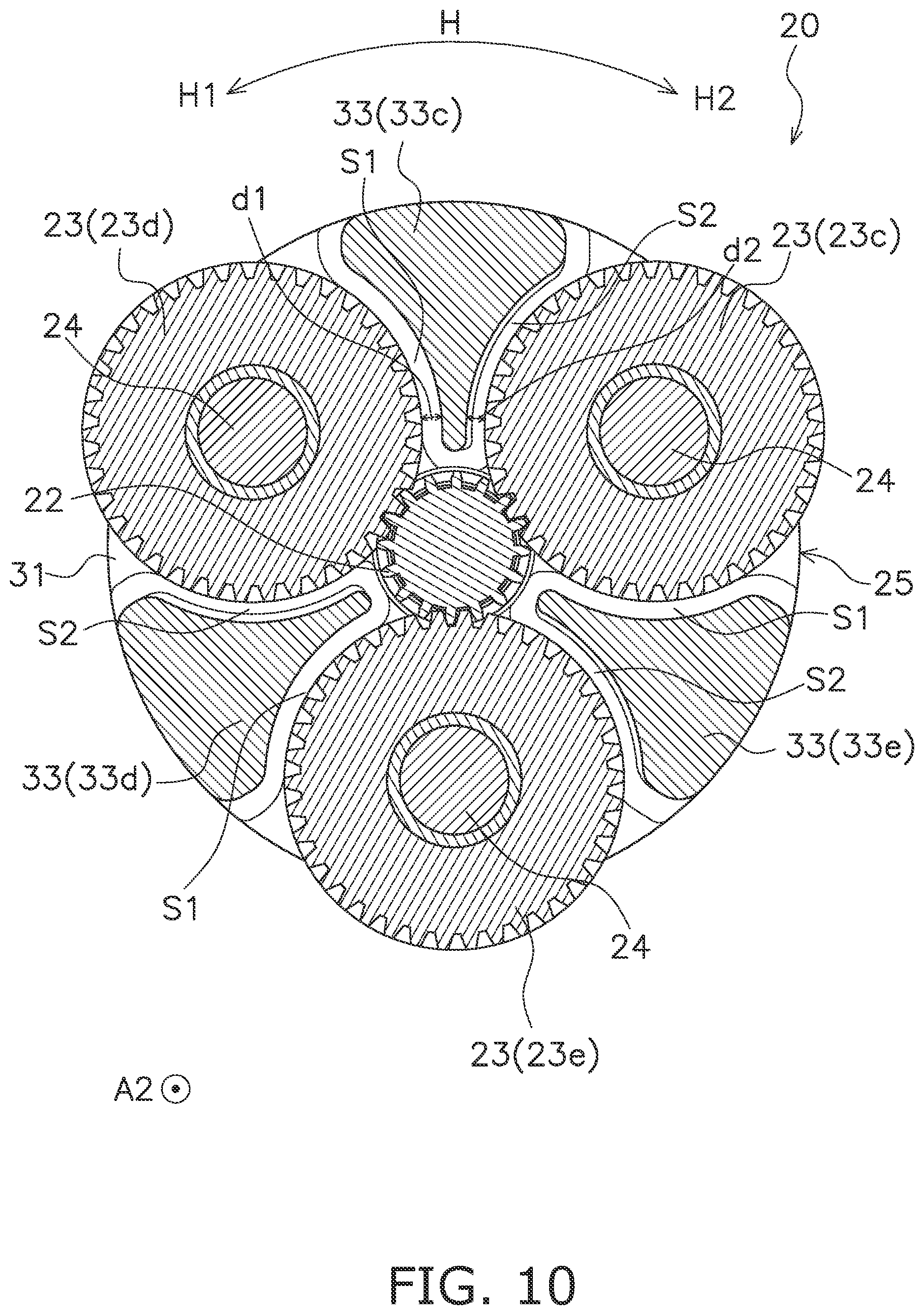 Patent US12345322 Figure 10 – Planetary gear mechanism