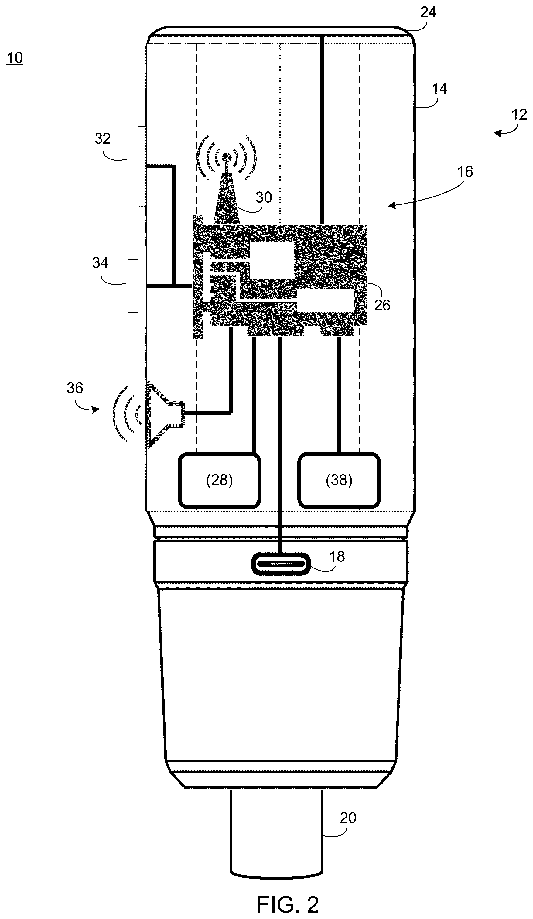 Patent US12345324 Figure 2 – Electronic vehicle shift accessory