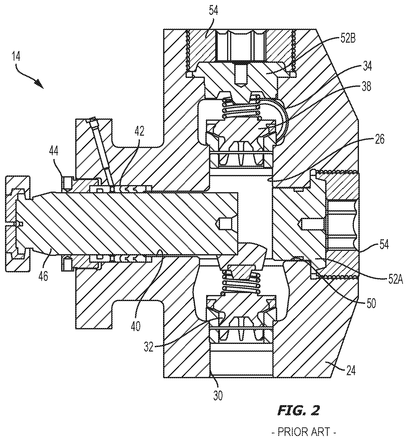 Patent US12345334 Figure 2 – Hydraulic fluid pump and stuffing box assembly for same