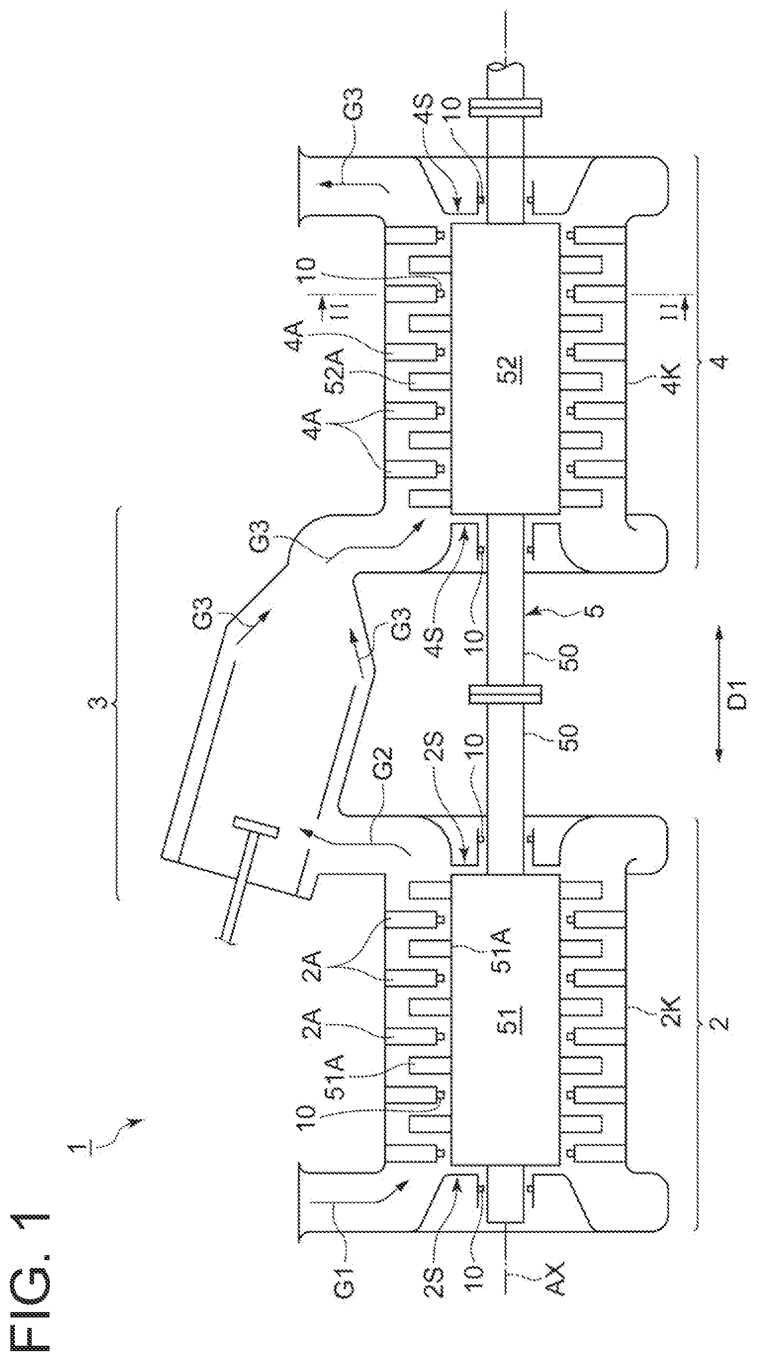 Patent US12345335 Figure 1 – Shaft seal device and rotary machine