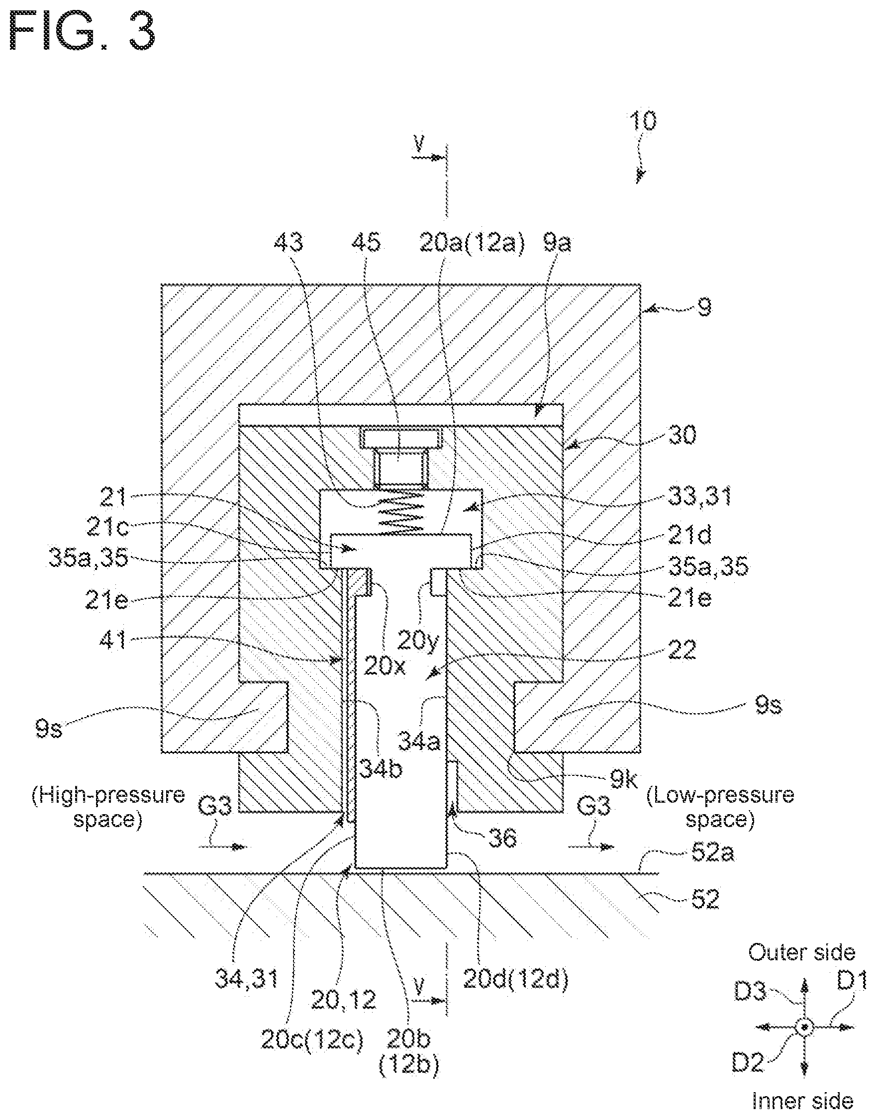 Patent US12345335 Figure 3 – Shaft seal device and rotary machine