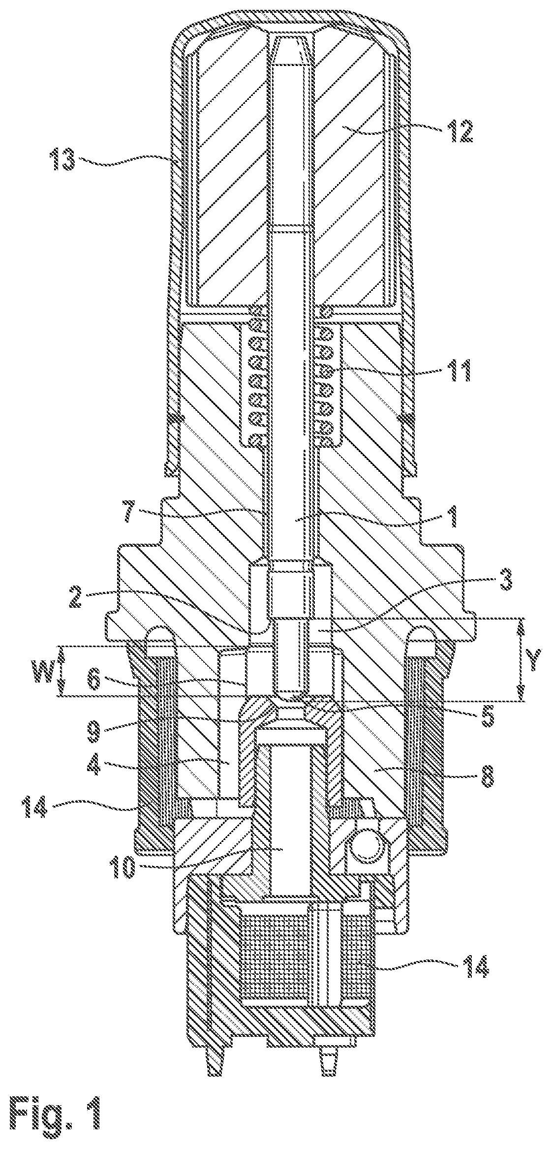 Patent US12345350 — Solenoid valve for a slip-controlled motor-vehicle brake system — Figure 1