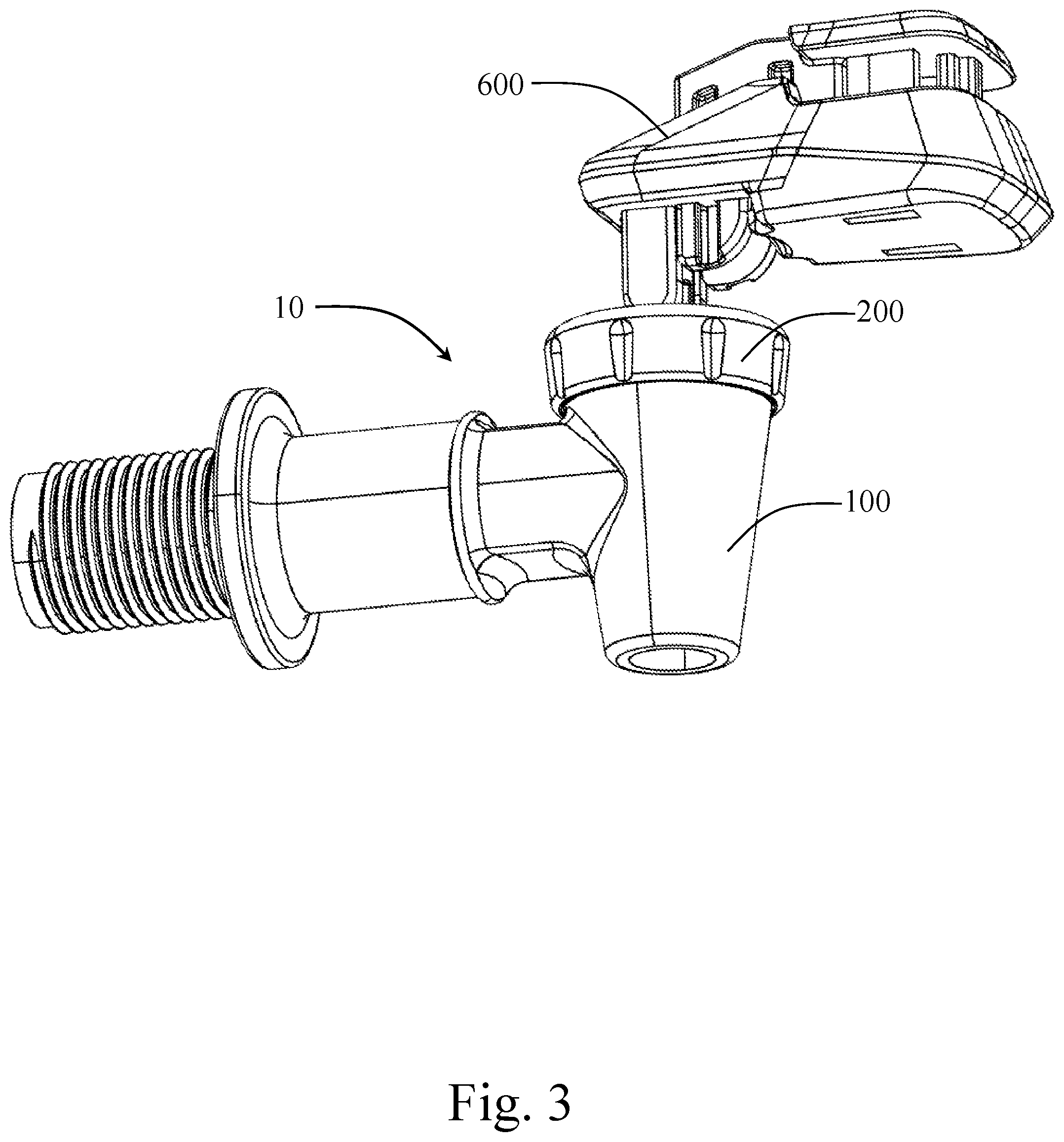 Patent US12345353 Figure 3 – Safety handle for faucet