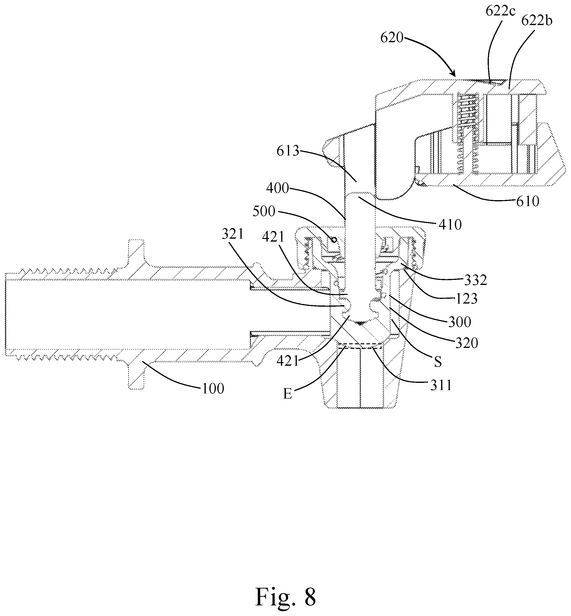 Patent US12345353 Figure 8 – Safety handle for faucet