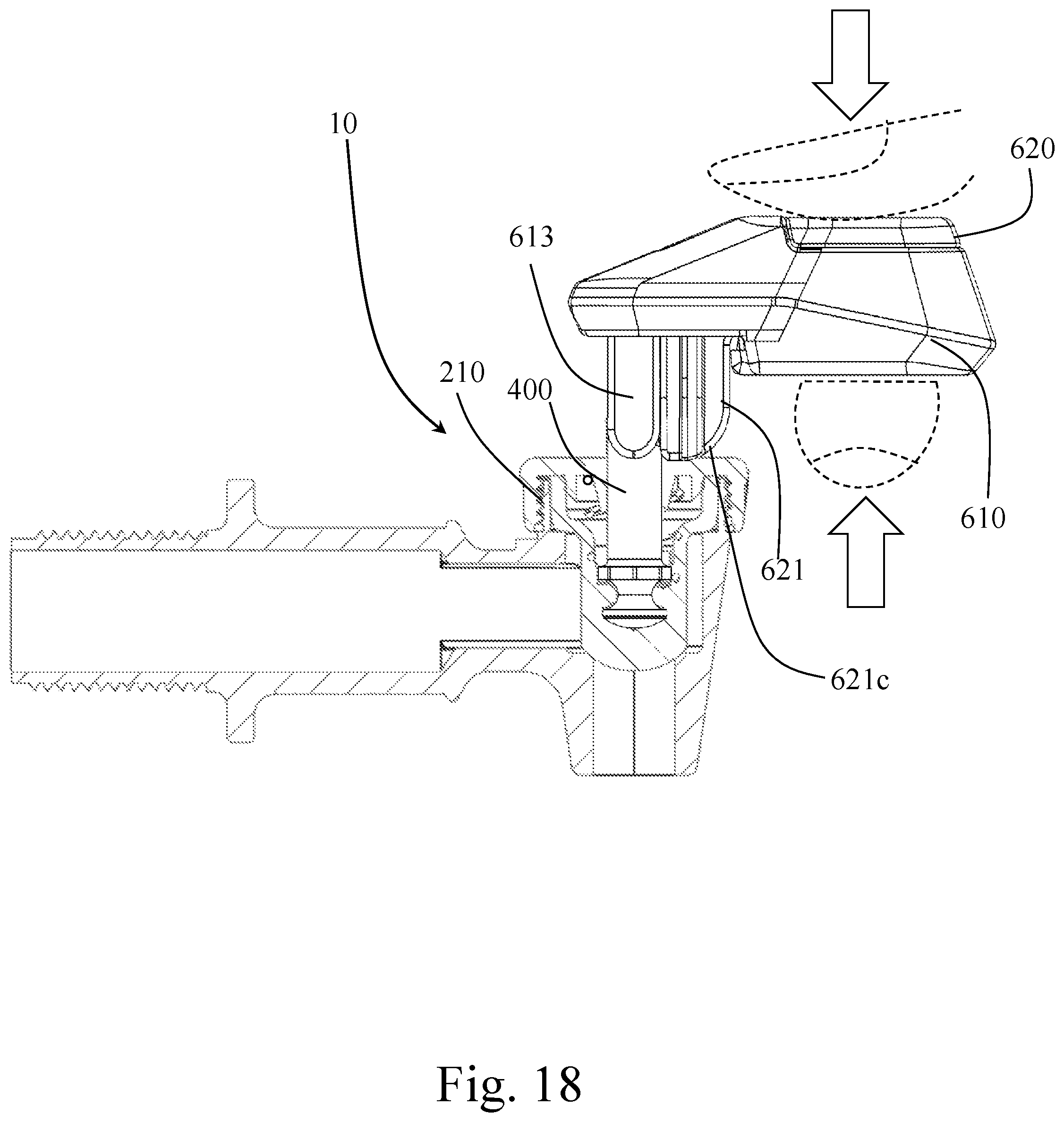 Patent US12345353 Figure 18 – Safety handle for faucet