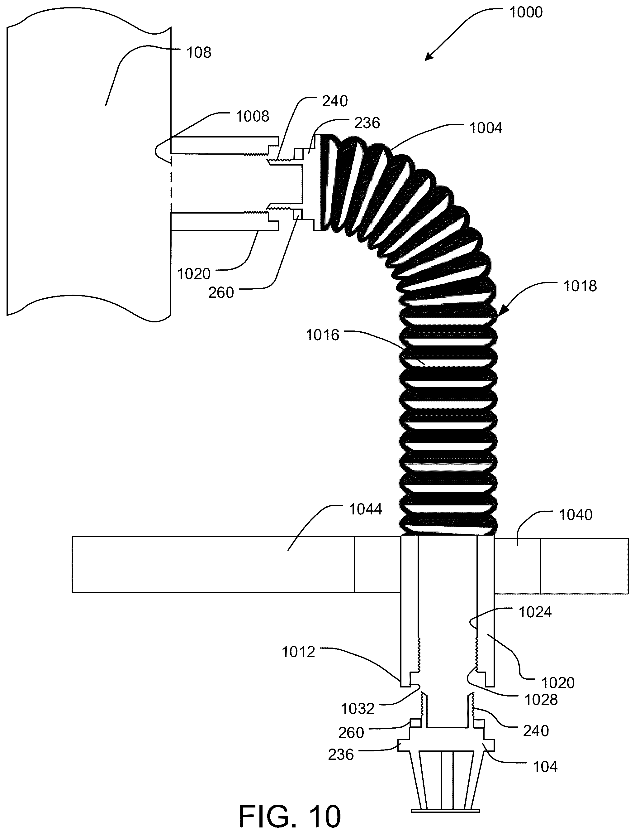 Patent US12345360 Figure 11 – Systems and methods for sprinkler systems with flexible hose and rapid seal adapter