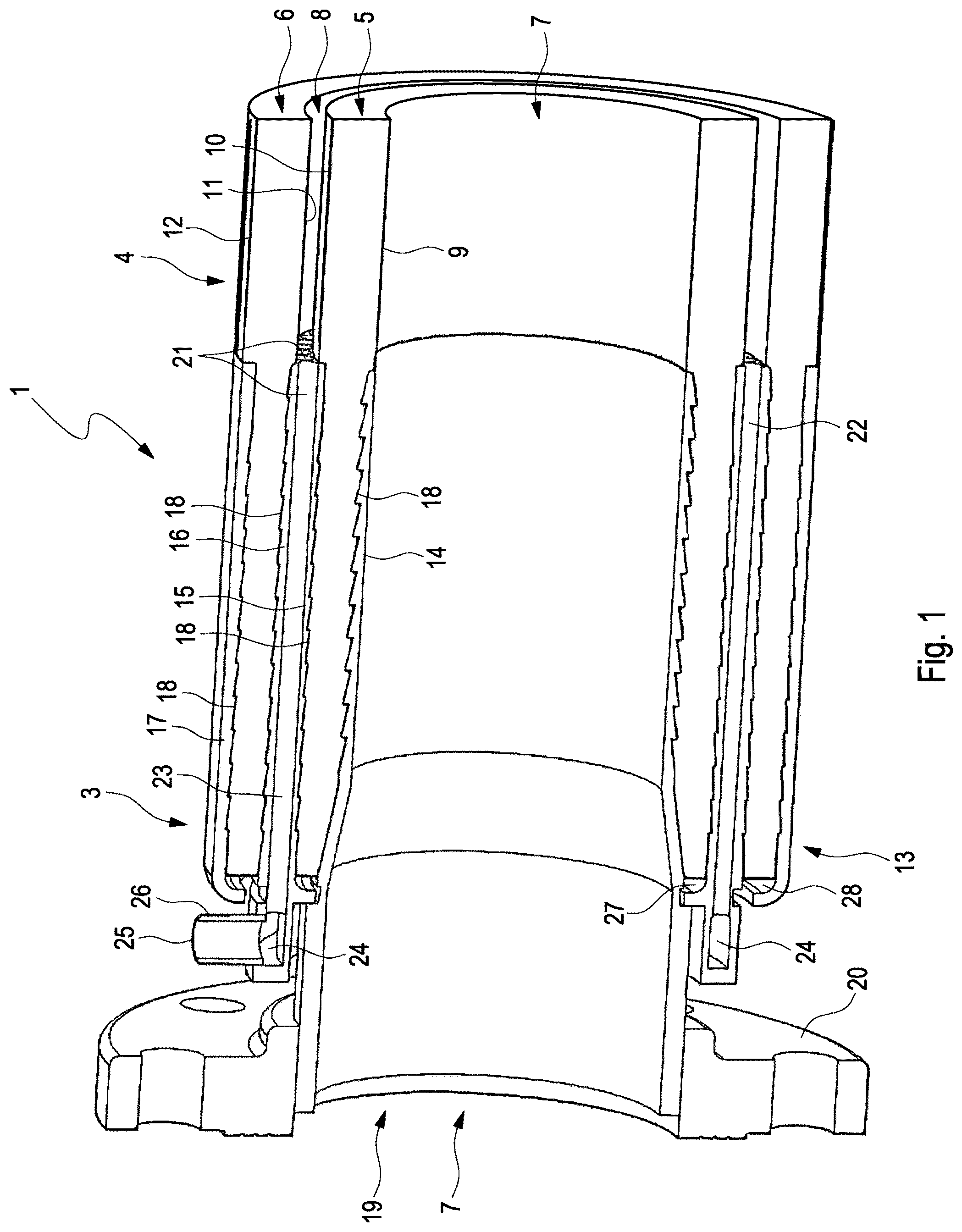 Patent US12345364 Figure 1 – Coupling for double-walled hoses