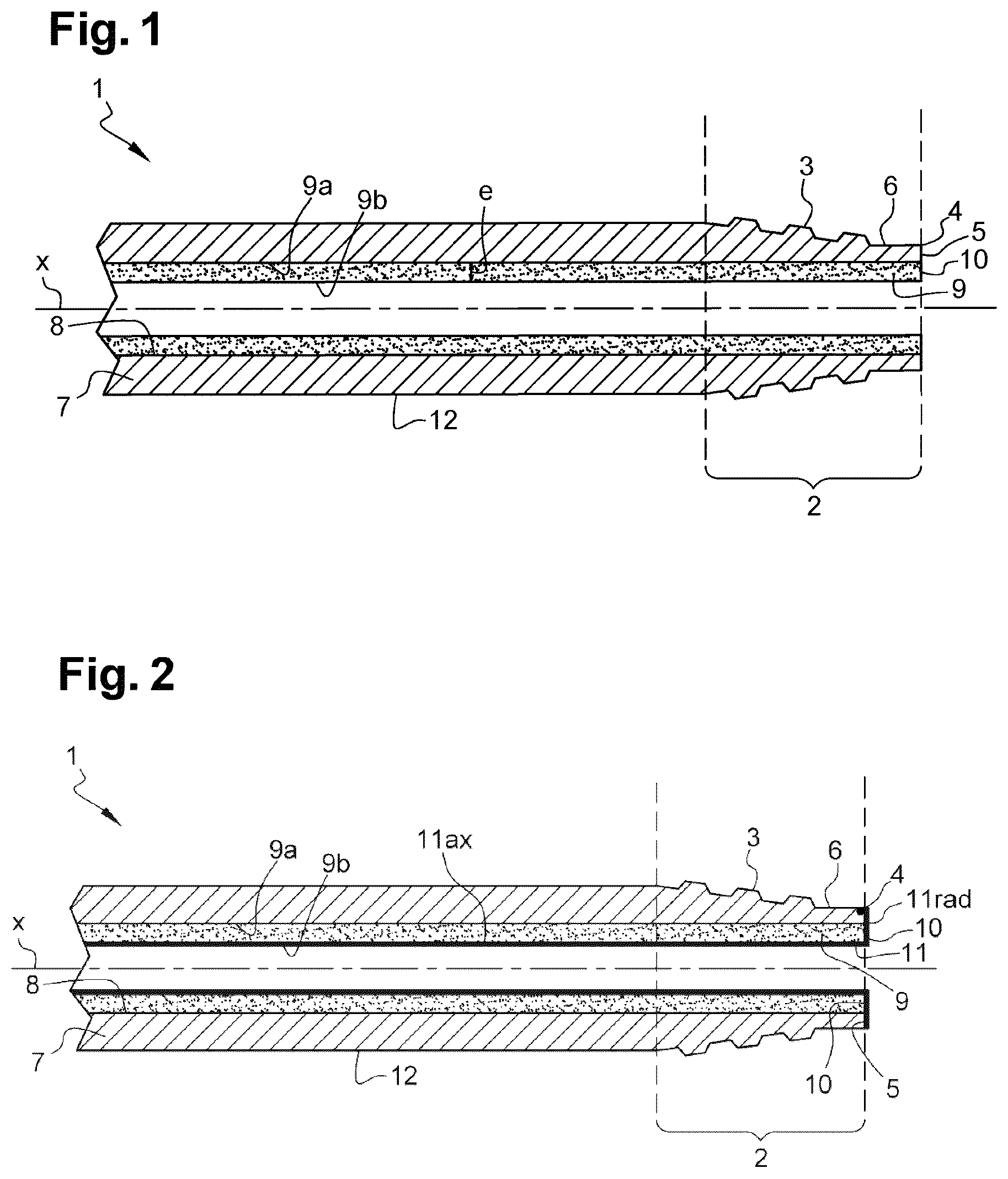 Patent US12345368 Figure 1 – Metal tubular component, tubular threaded joint comprising such a component and method of obtaining such a component