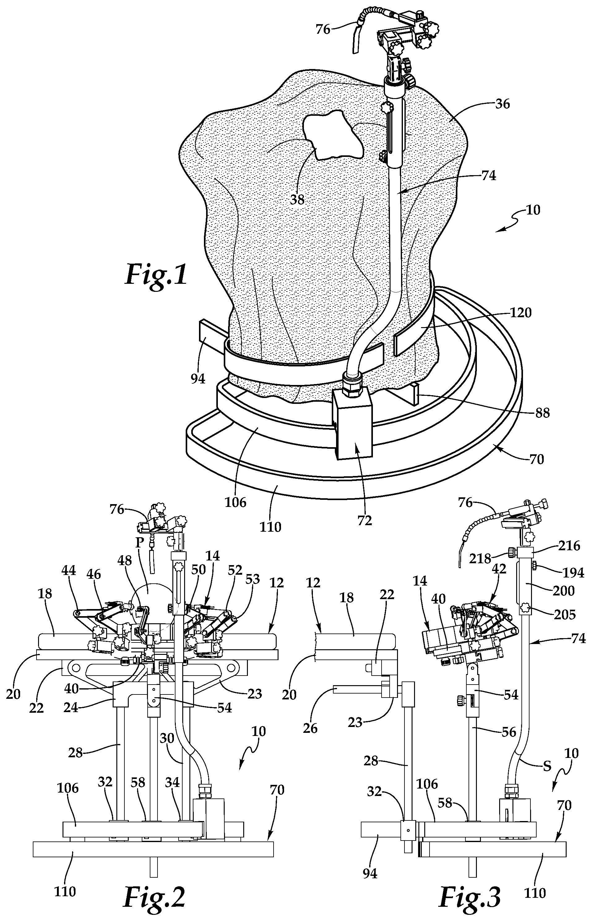 Patent US12345373 Figure 1 – Base station assembly for an operating room table