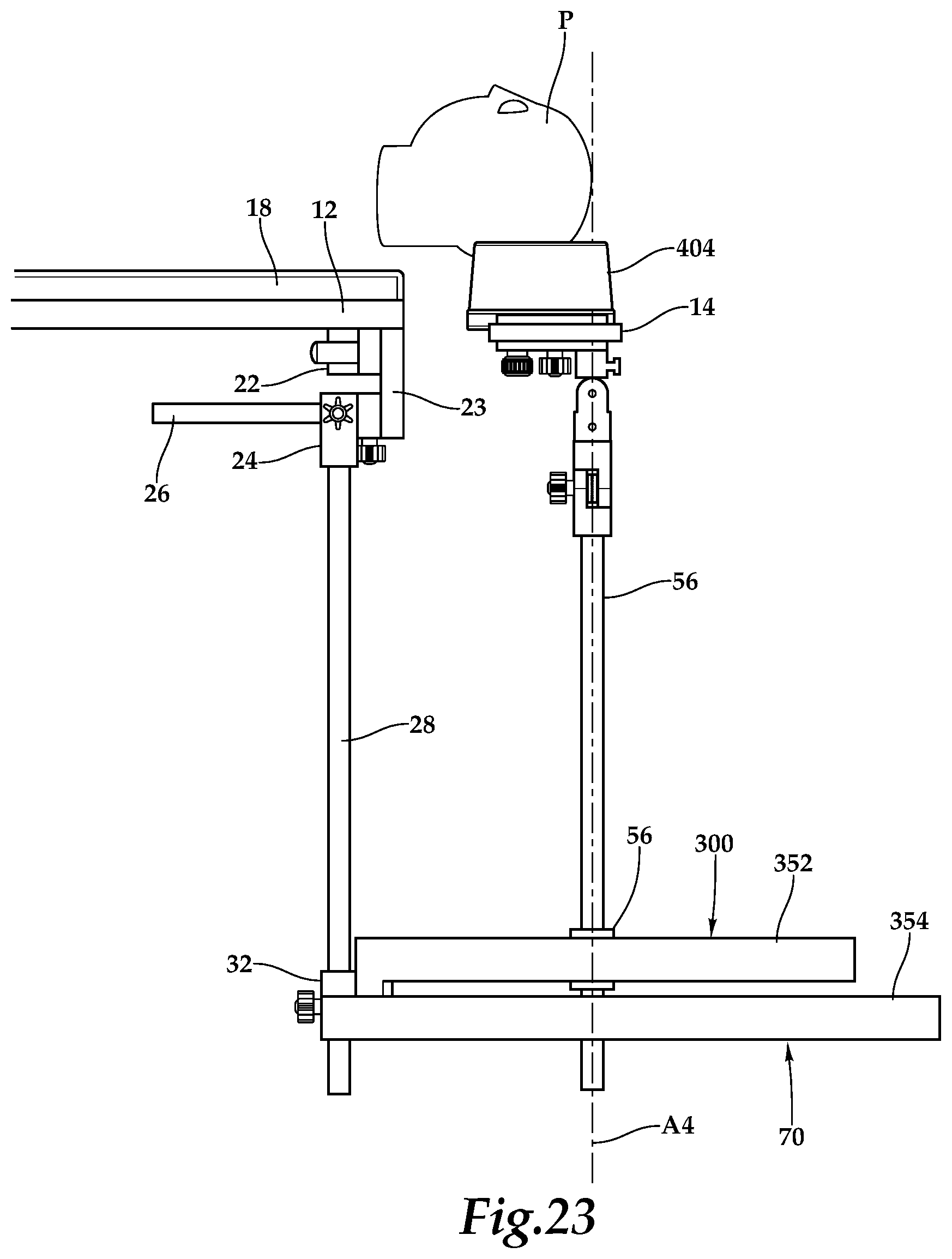 Patent US12345373 Figure 13 – Base station assembly for an operating room table