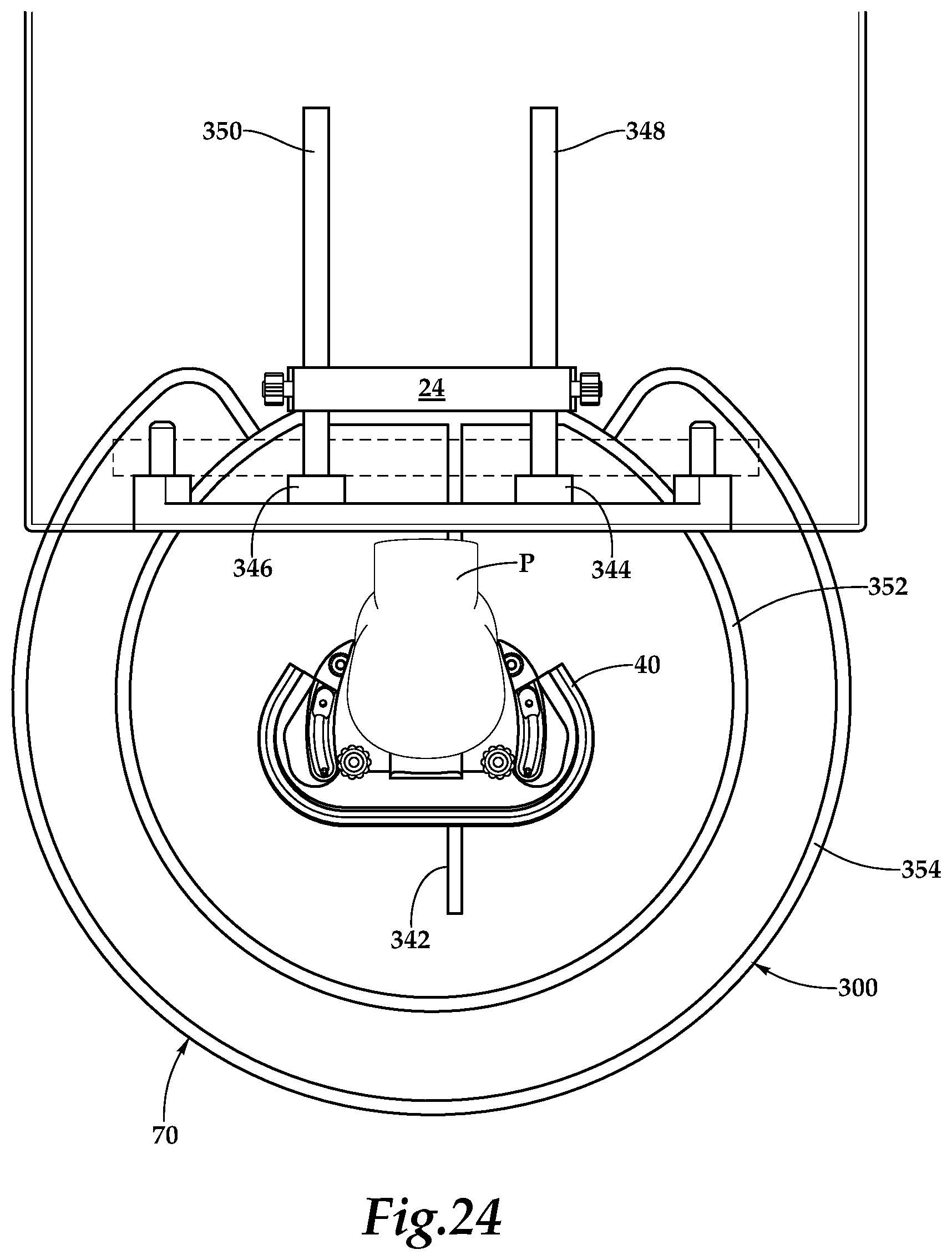 Patent US12345373 Figure 14 – Base station assembly for an operating room table