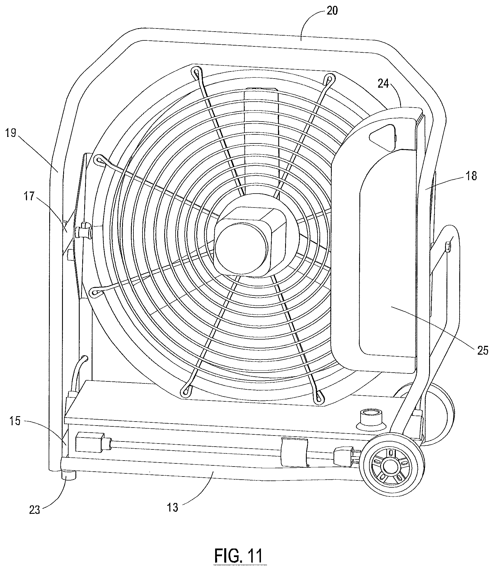 Patent US12345375 Figure 8 – Support frame for positive pressure blower