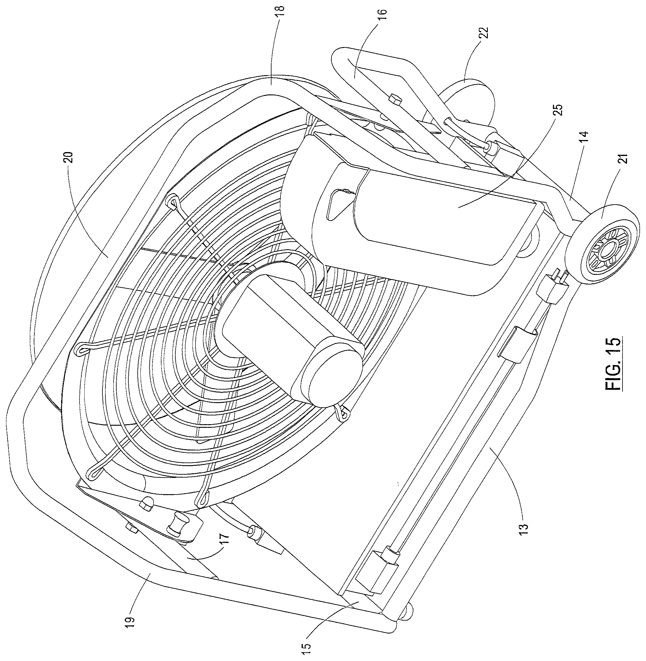 Patent US12345375 Figure 13 – Support frame for positive pressure blower