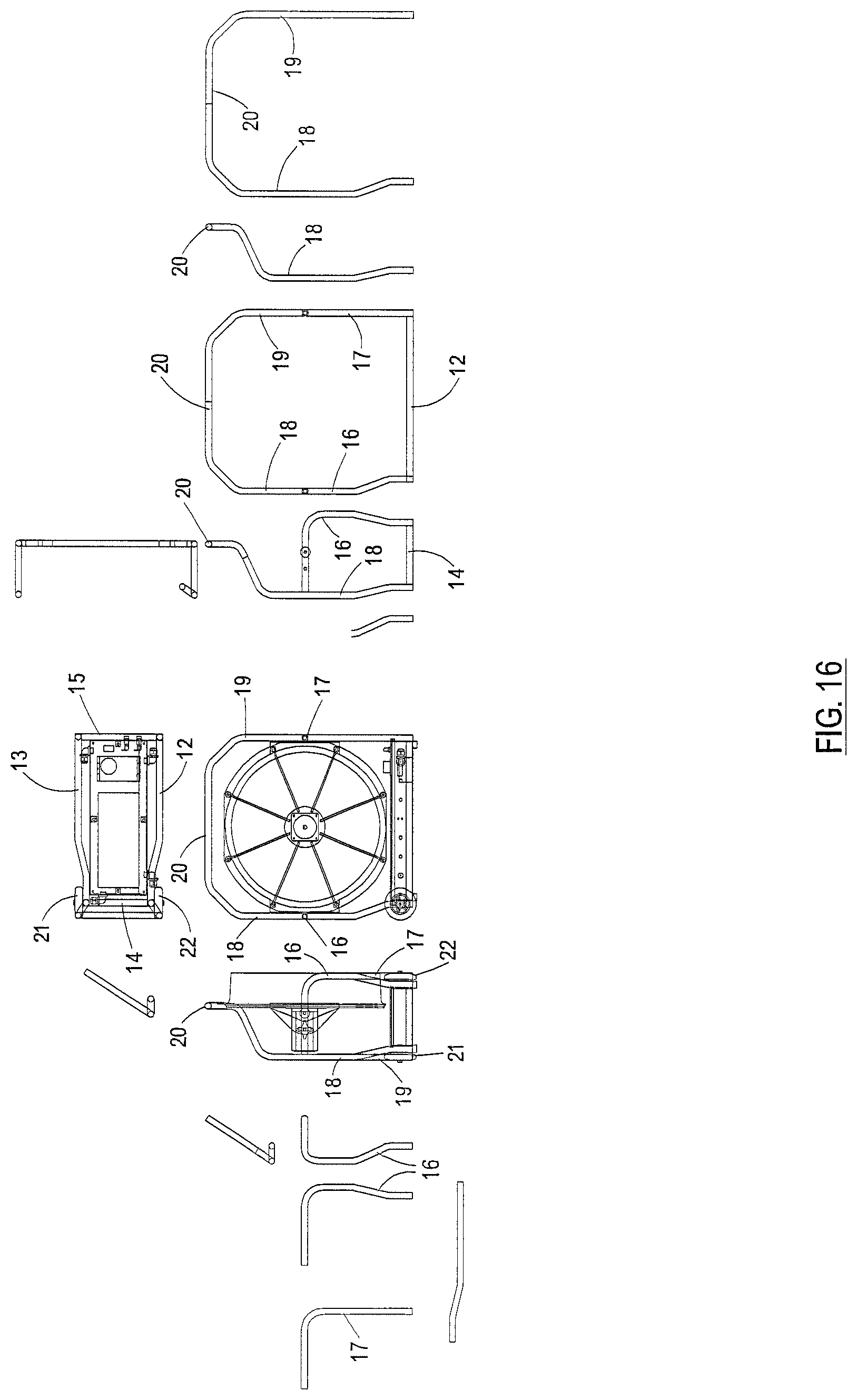 Patent US12345375 Figure 14 – Support frame for positive pressure blower