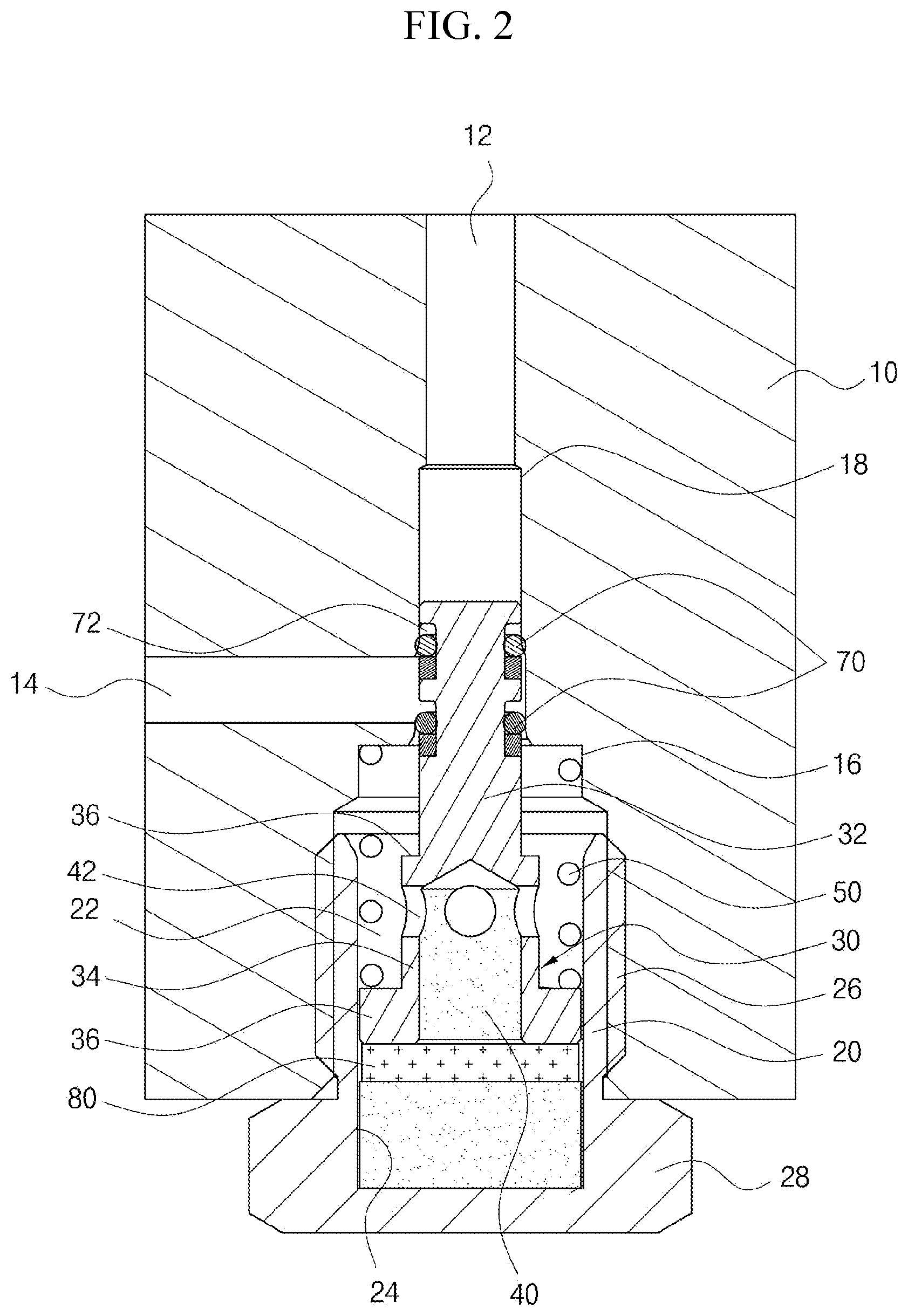 Patent US12345378 Figure 2 – Pressure relief device for high-pressure vessel