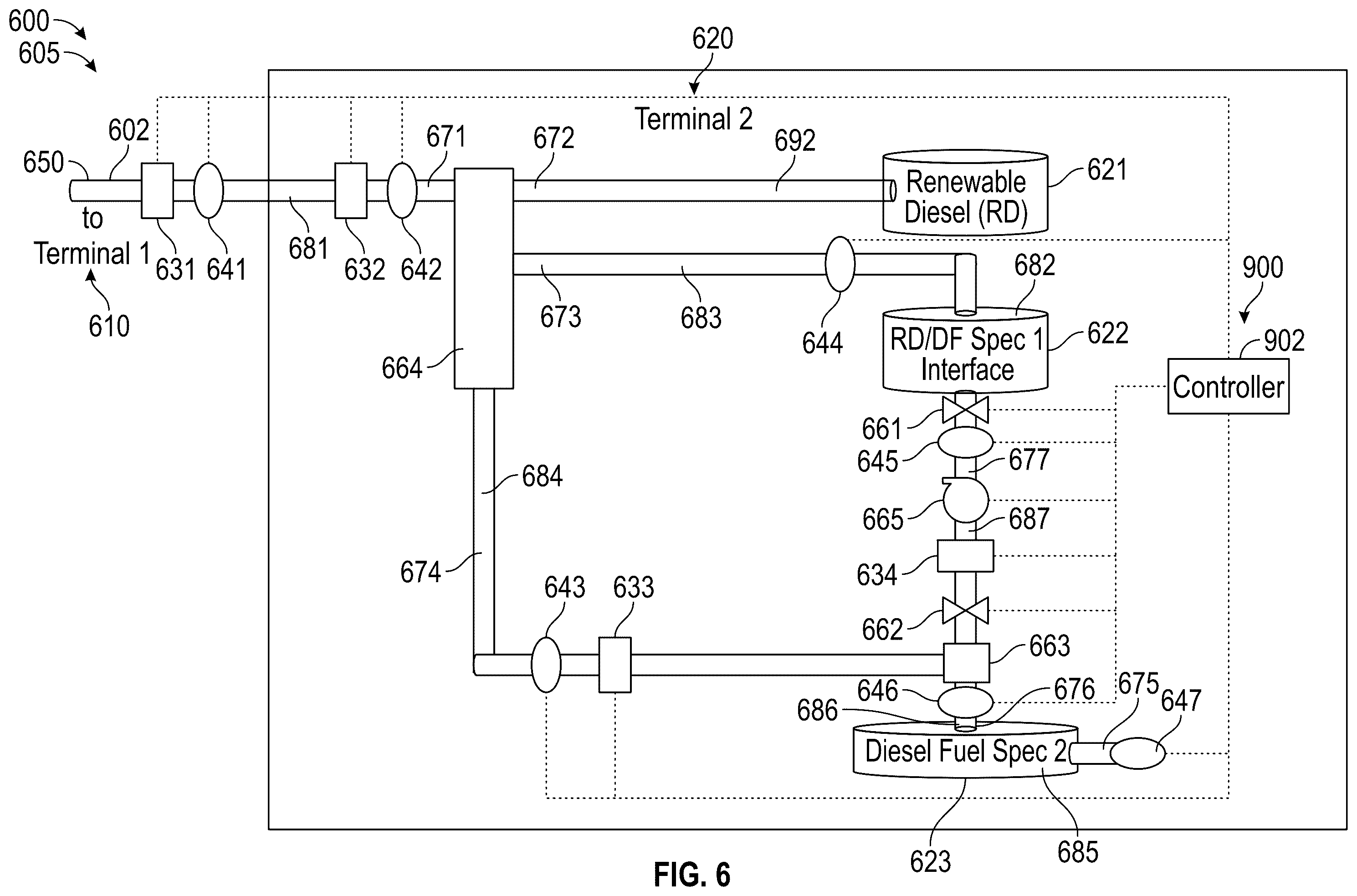 Patent US12345380 Figure 6 – Renewable diesel interface recombination