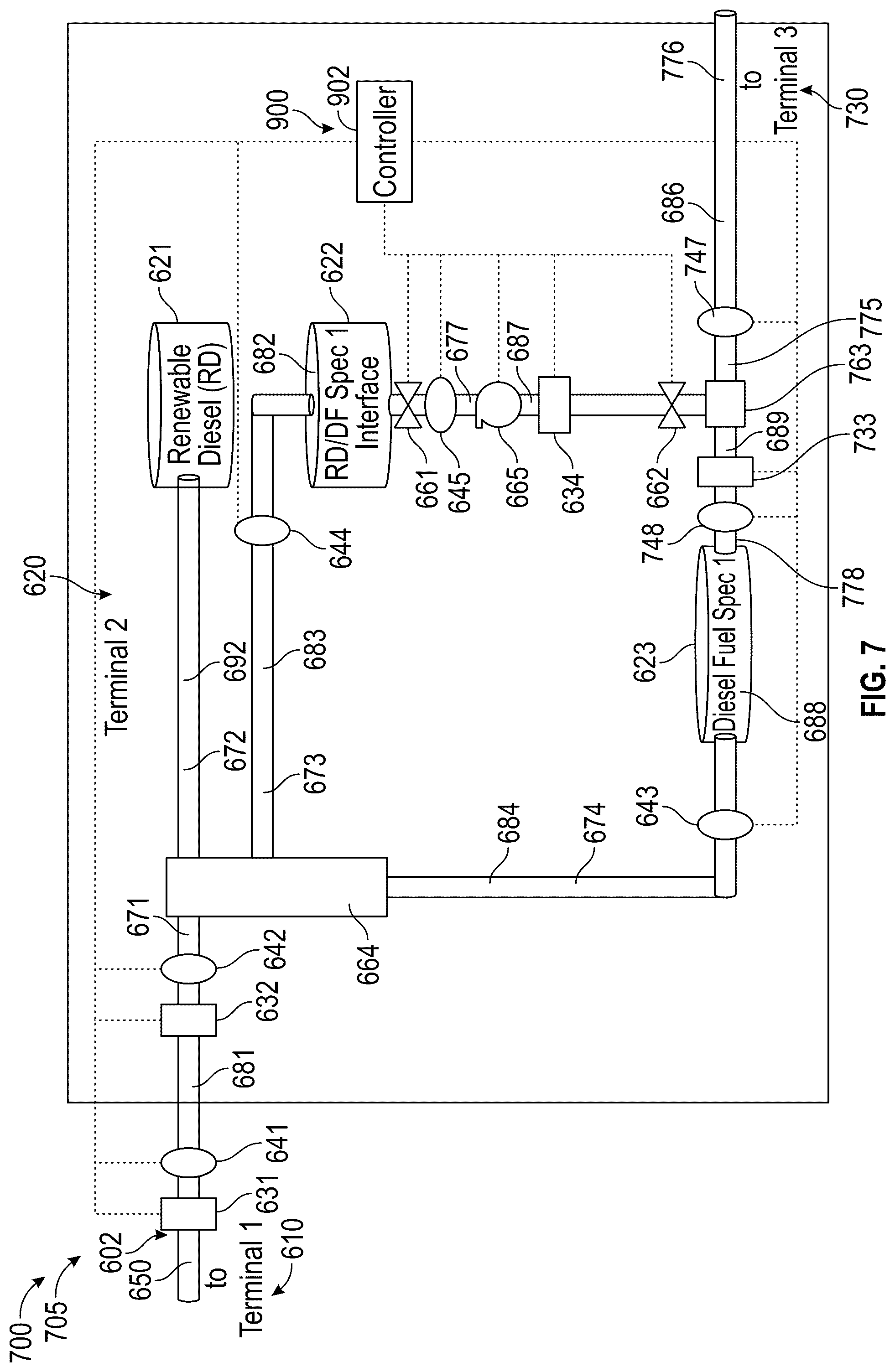 Patent US12345380 Figure 7 – Renewable diesel interface recombination