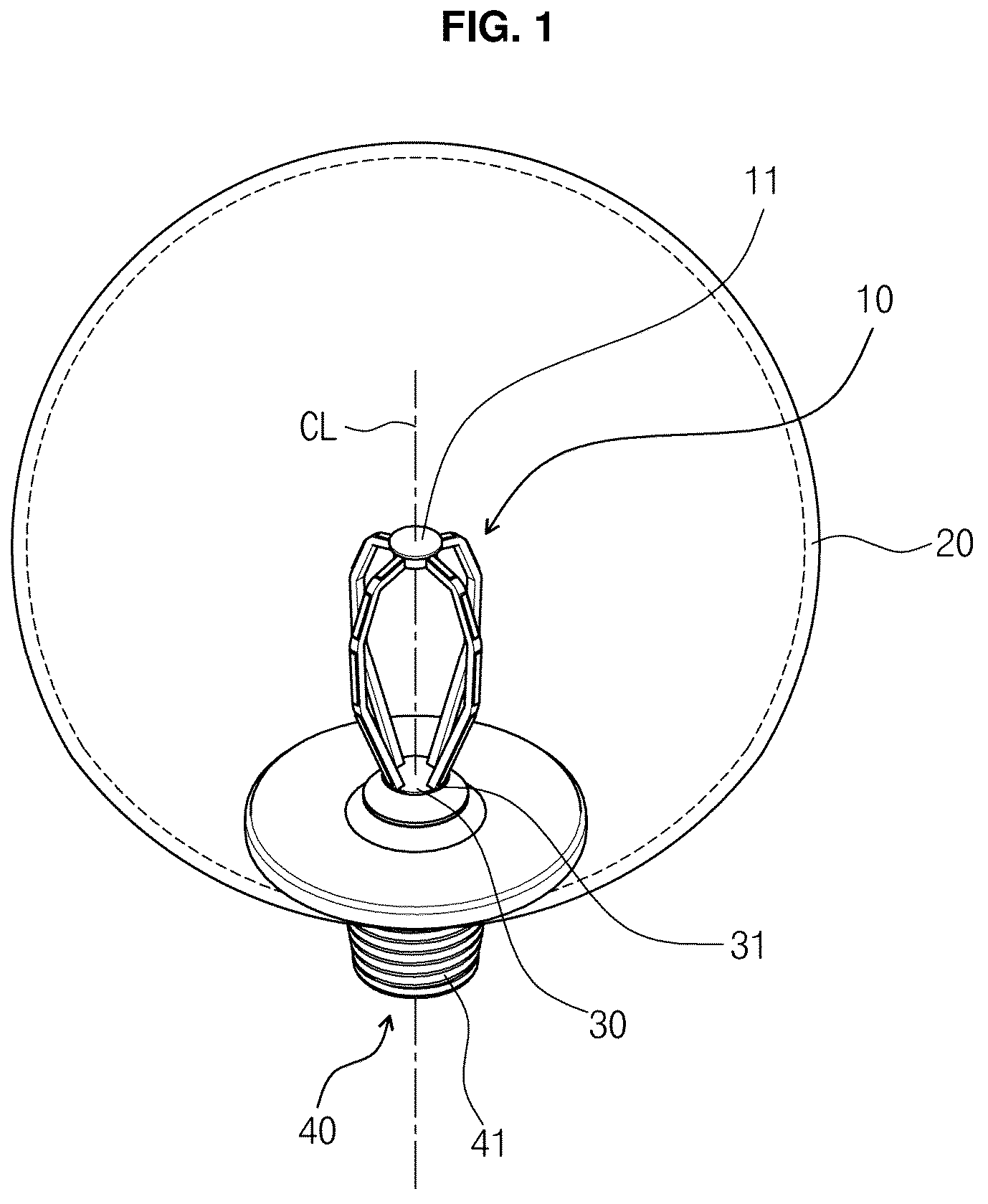 Patent US12345381 Figure 1 – Bulb-type light source