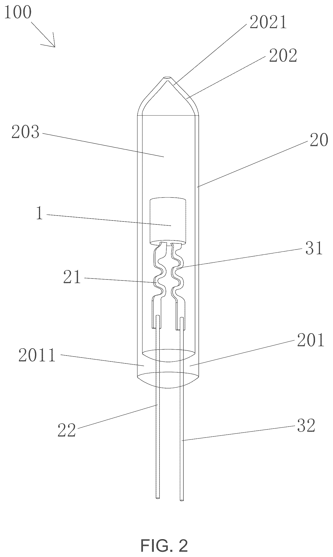 Patent US12345382 Figure 2 – LED glass bulb and LED light string